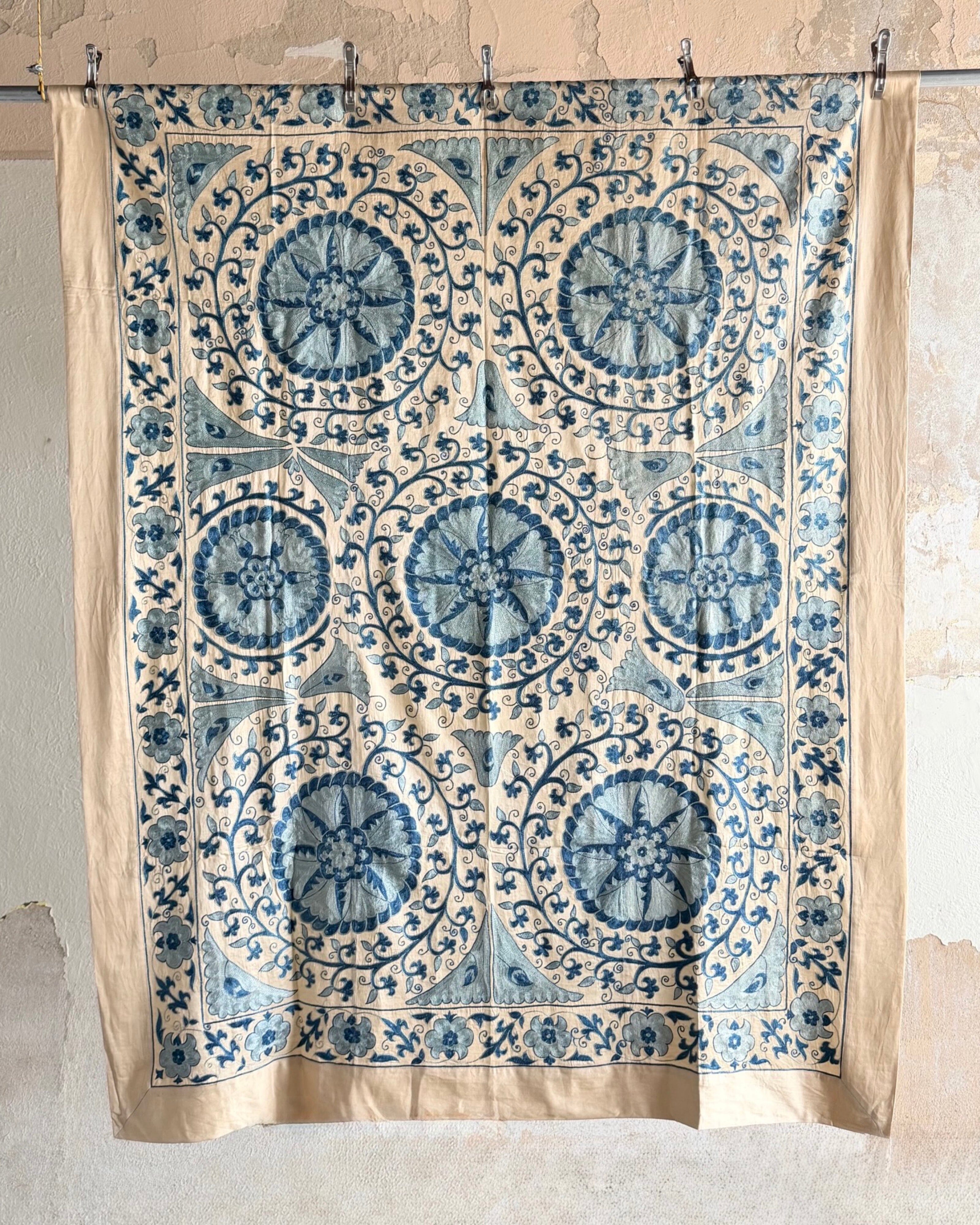 Hand Stitched Suzani (CSSU66926 | 63 x 82") Suzani Aziz Suzani 