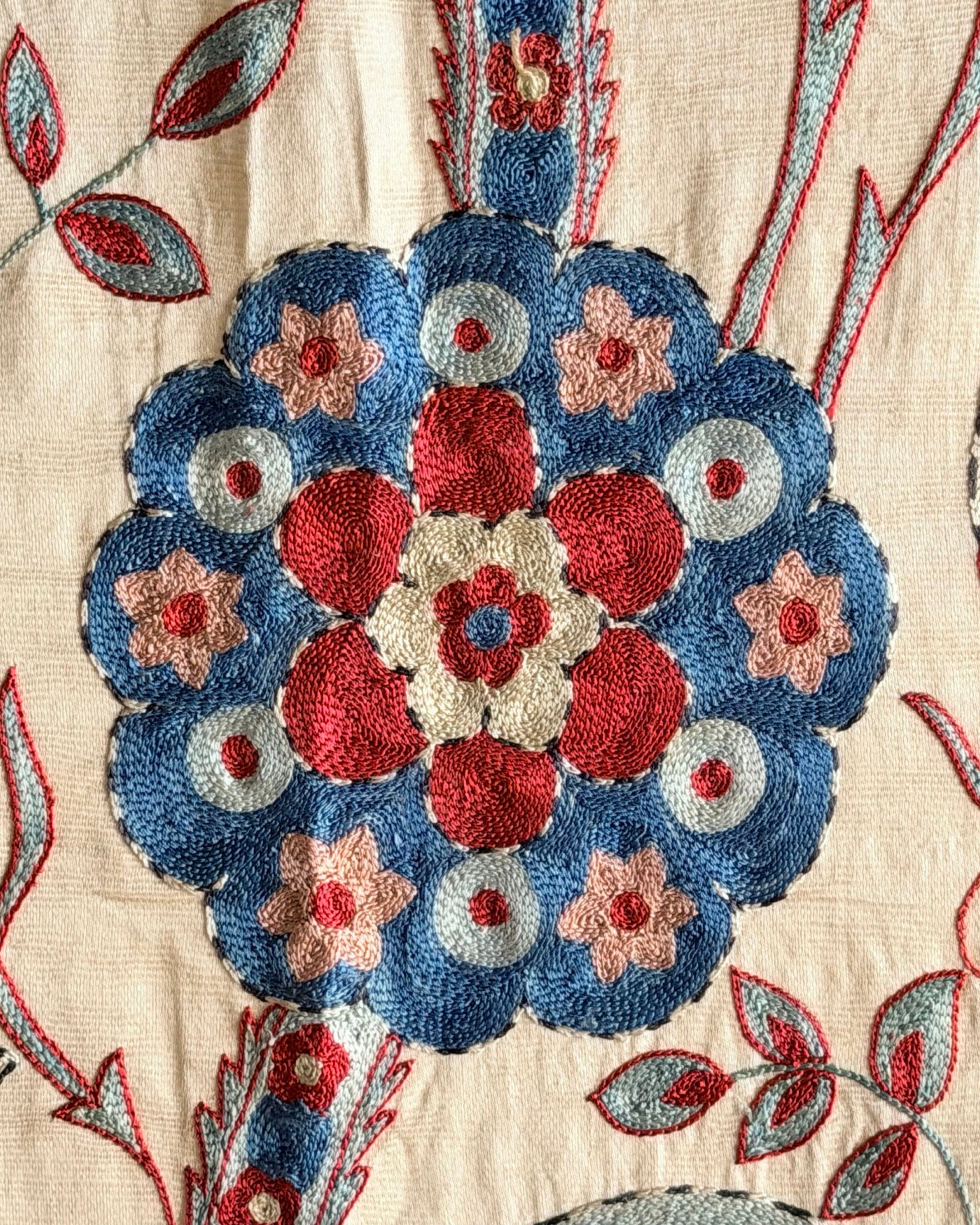 Hand Stitched Suzani (CSSU67026 | 68 x 104" ) Suzani Aziz Suzani 