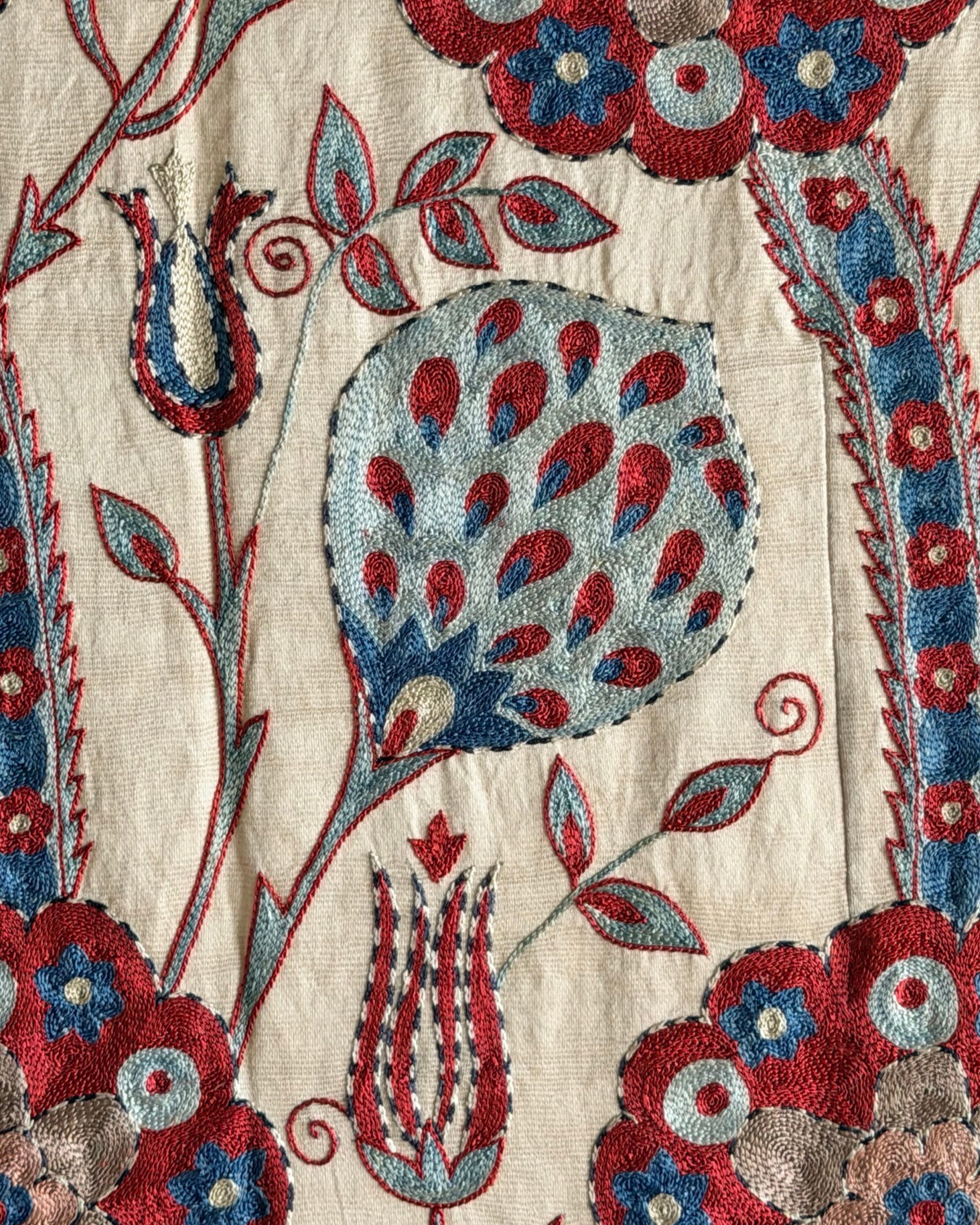 Hand Stitched Suzani (CSSU67026 | 68 x 104" ) Suzani Aziz Suzani 