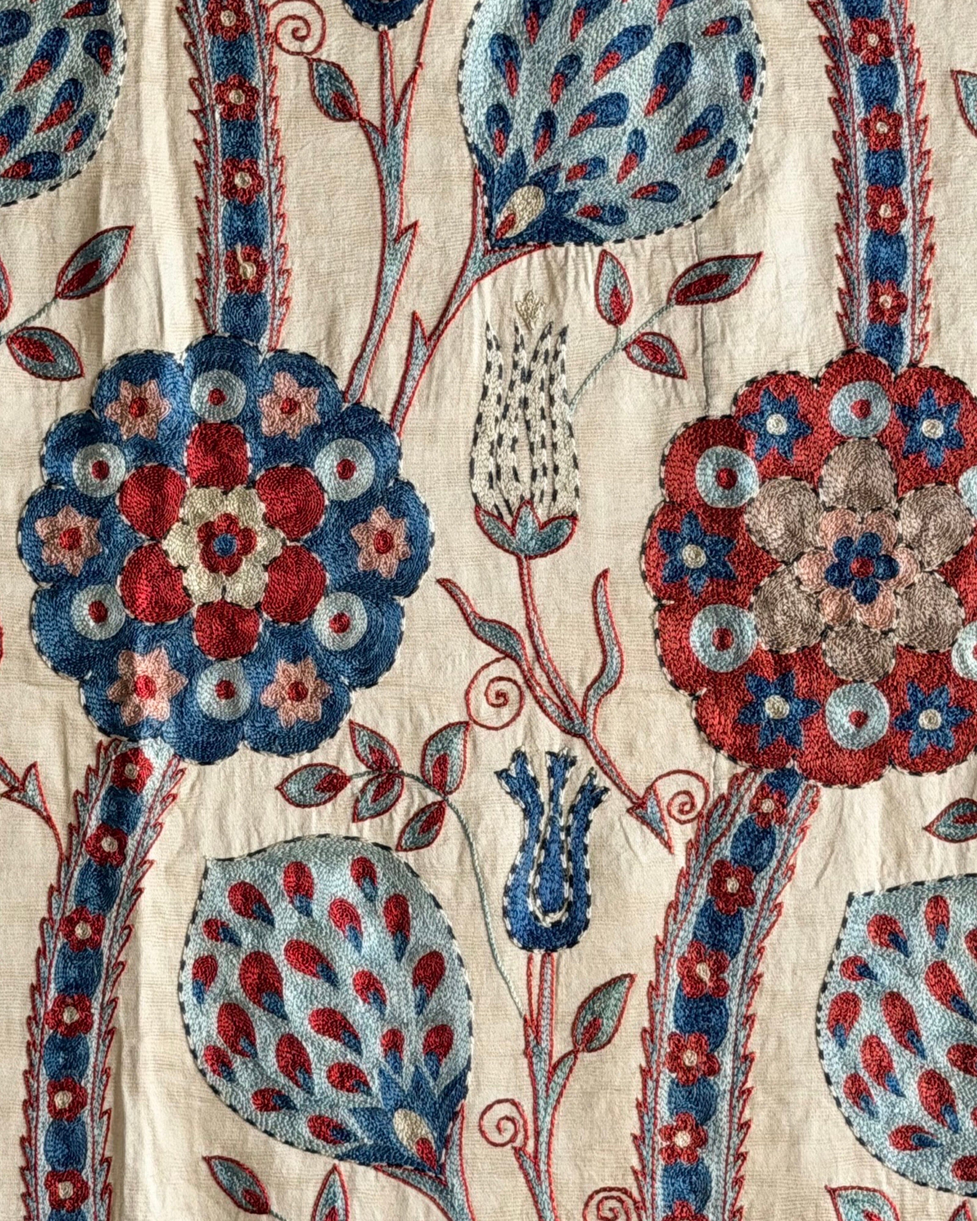 Hand Stitched Suzani (CSSU67026 | 68 x 104" ) Suzani Aziz Suzani 