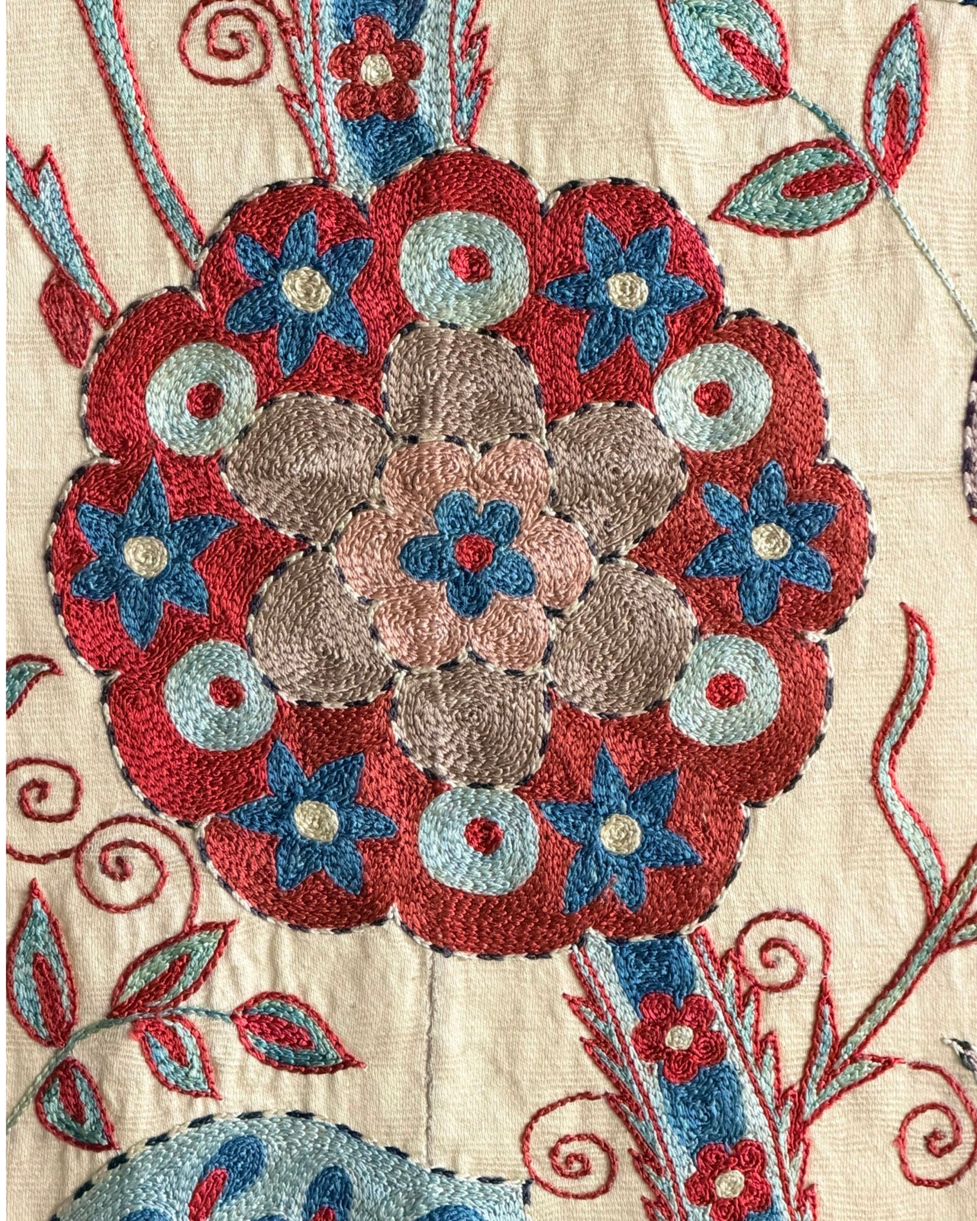 Hand Stitched Suzani (CSSU67026 | 68 x 104" ) Suzani Aziz Suzani 