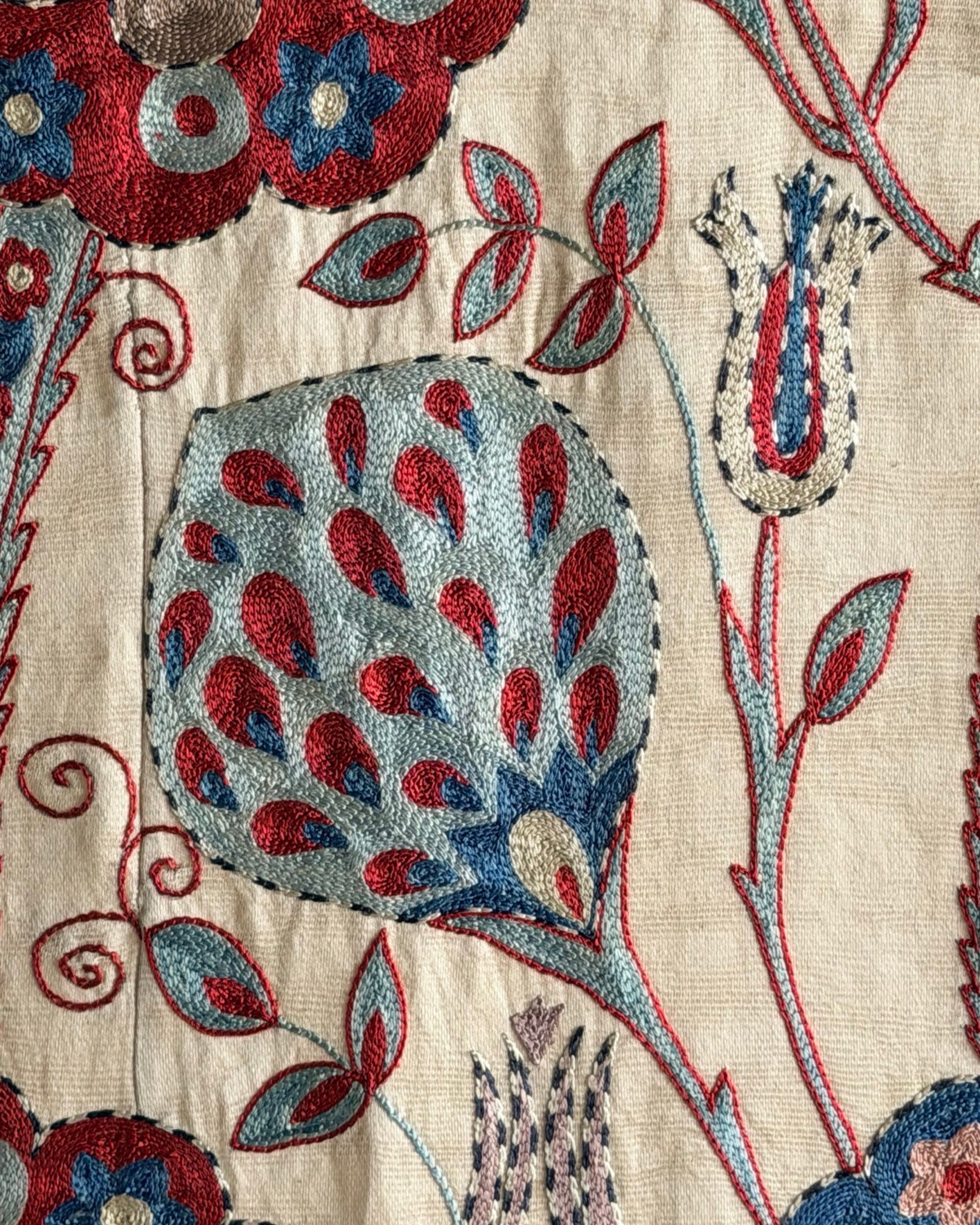 Hand Stitched Suzani (CSSU67026 | 68 x 104" ) Suzani Aziz Suzani 