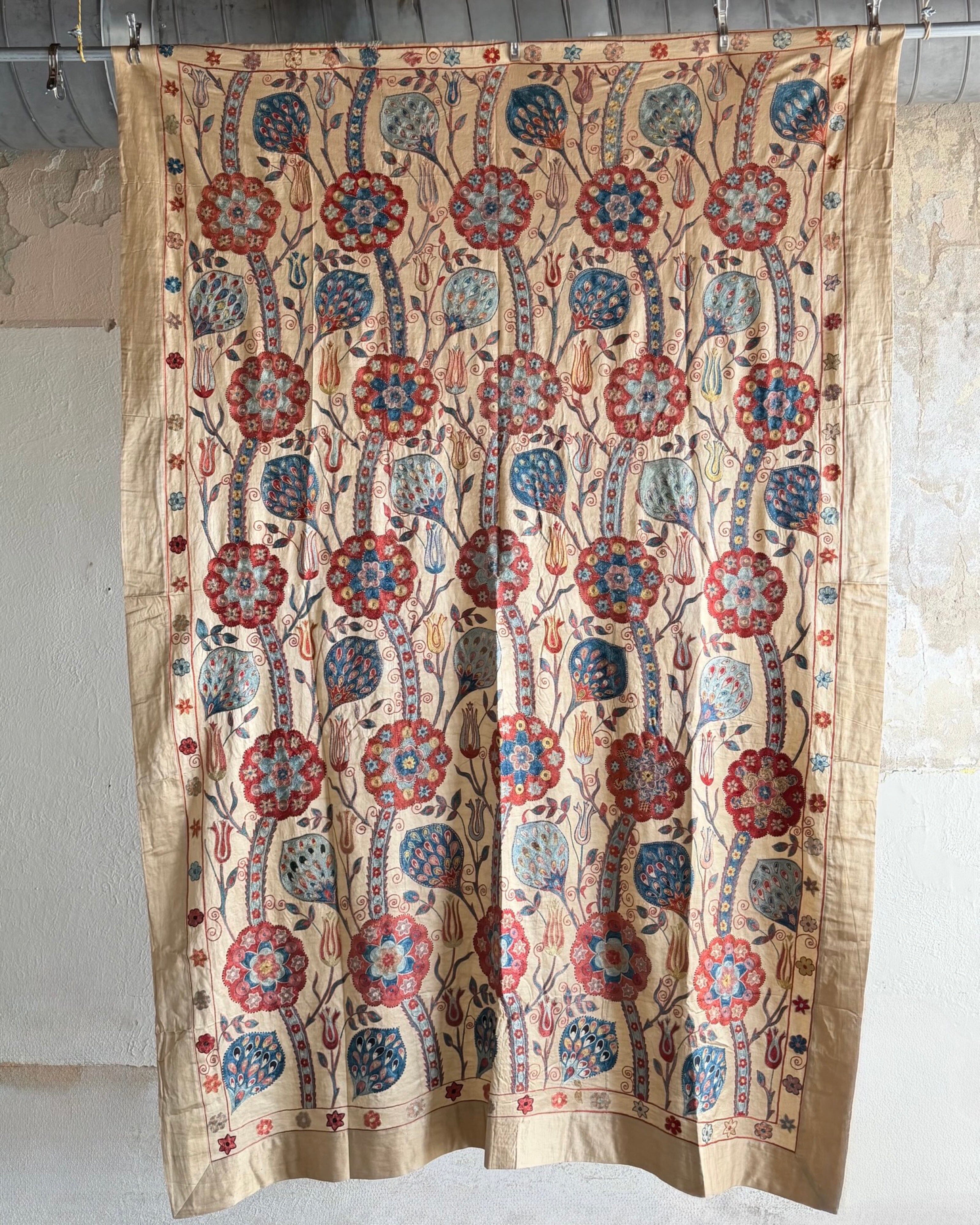Hand Stitched Suzani (CSSU67326 | 68 x 102" ) Suzani Aziz Suzani 
