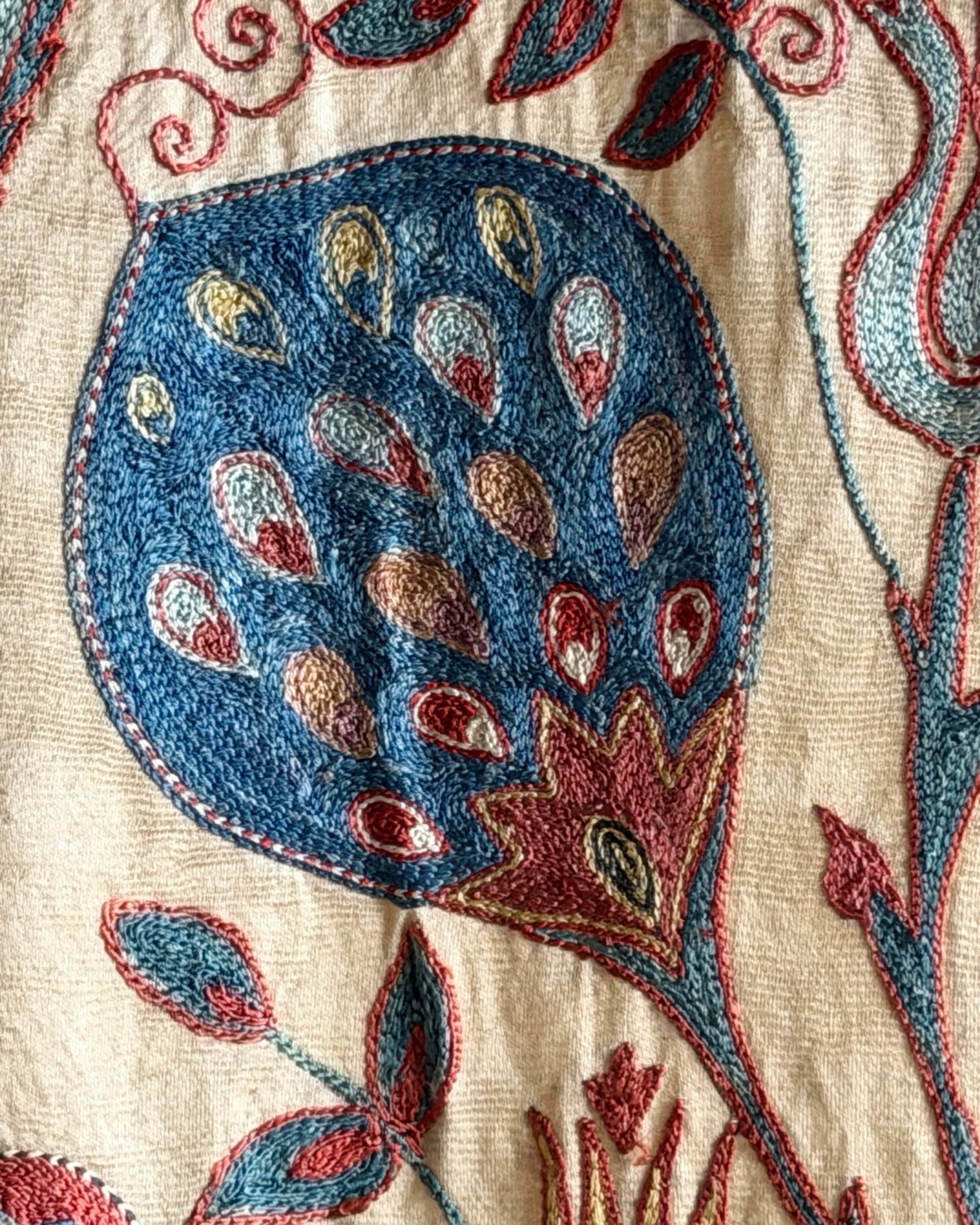 Hand Stitched Suzani (CSSU67326 | 68 x 102" ) Suzani Aziz Suzani 