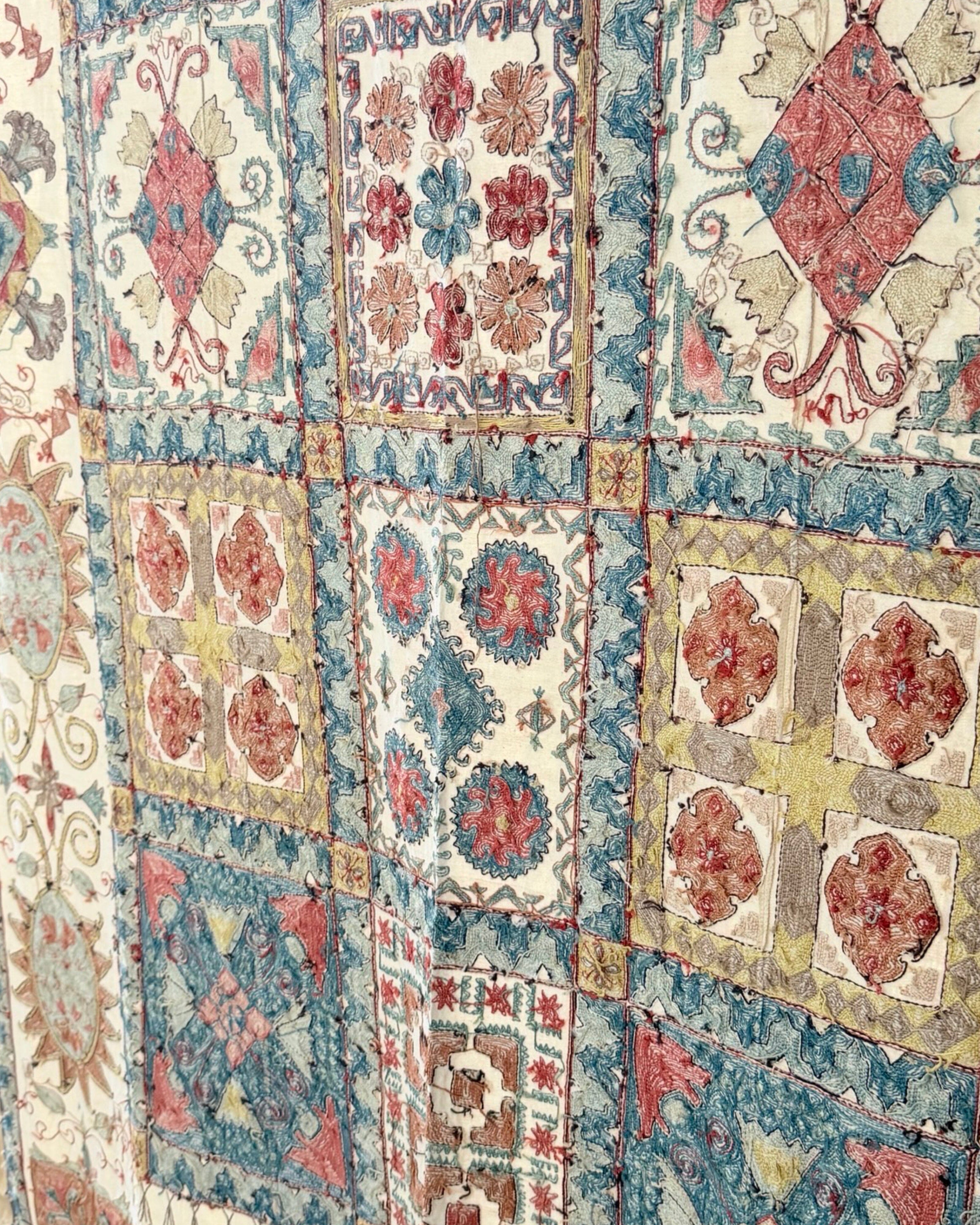 Hand Stitched Suzani (CSSU67826 | 64 x 98.5" ) Suzani Aziz Suzani 