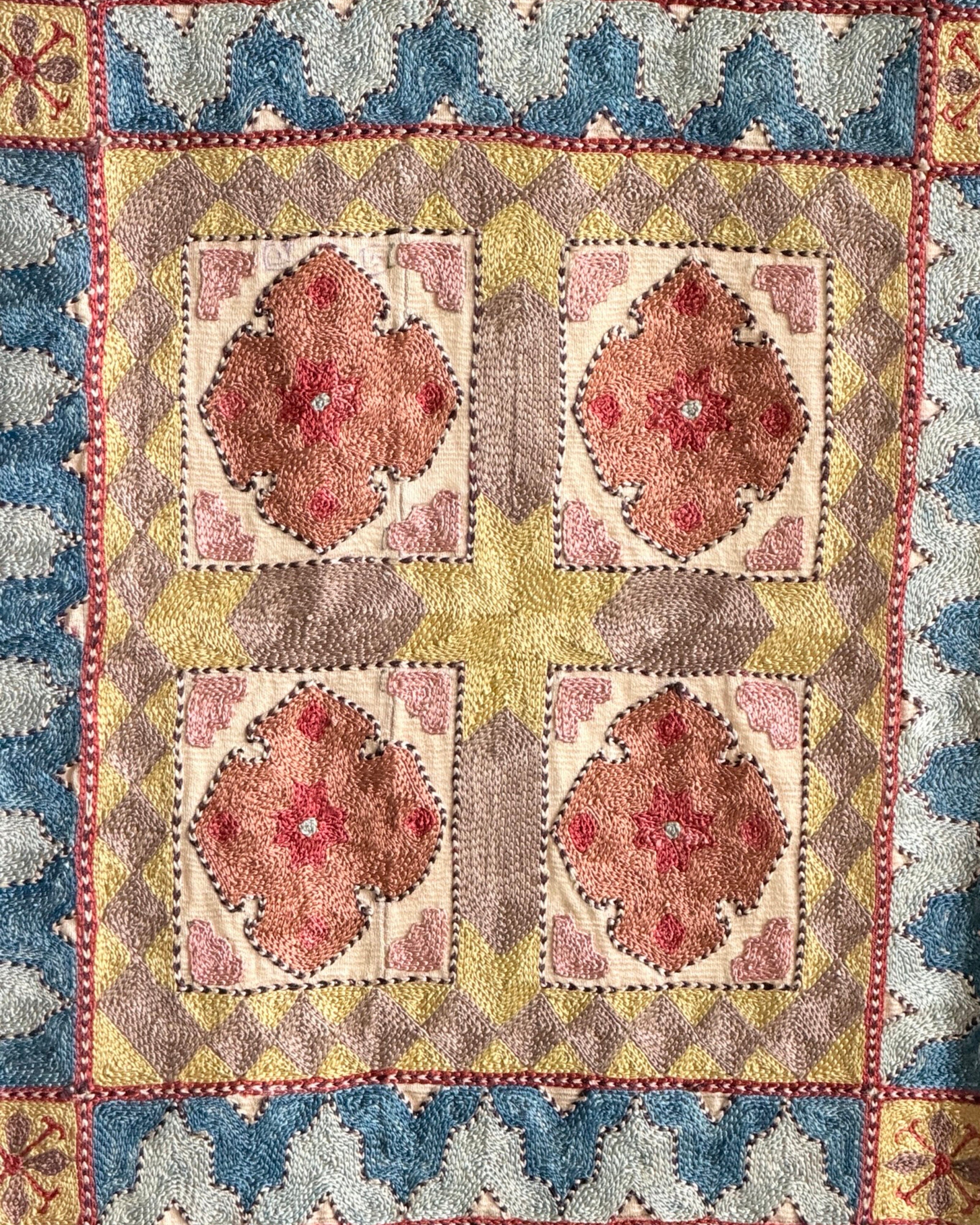 Hand Stitched Suzani (CSSU67826 | 64 x 98.5" ) Suzani Aziz Suzani 