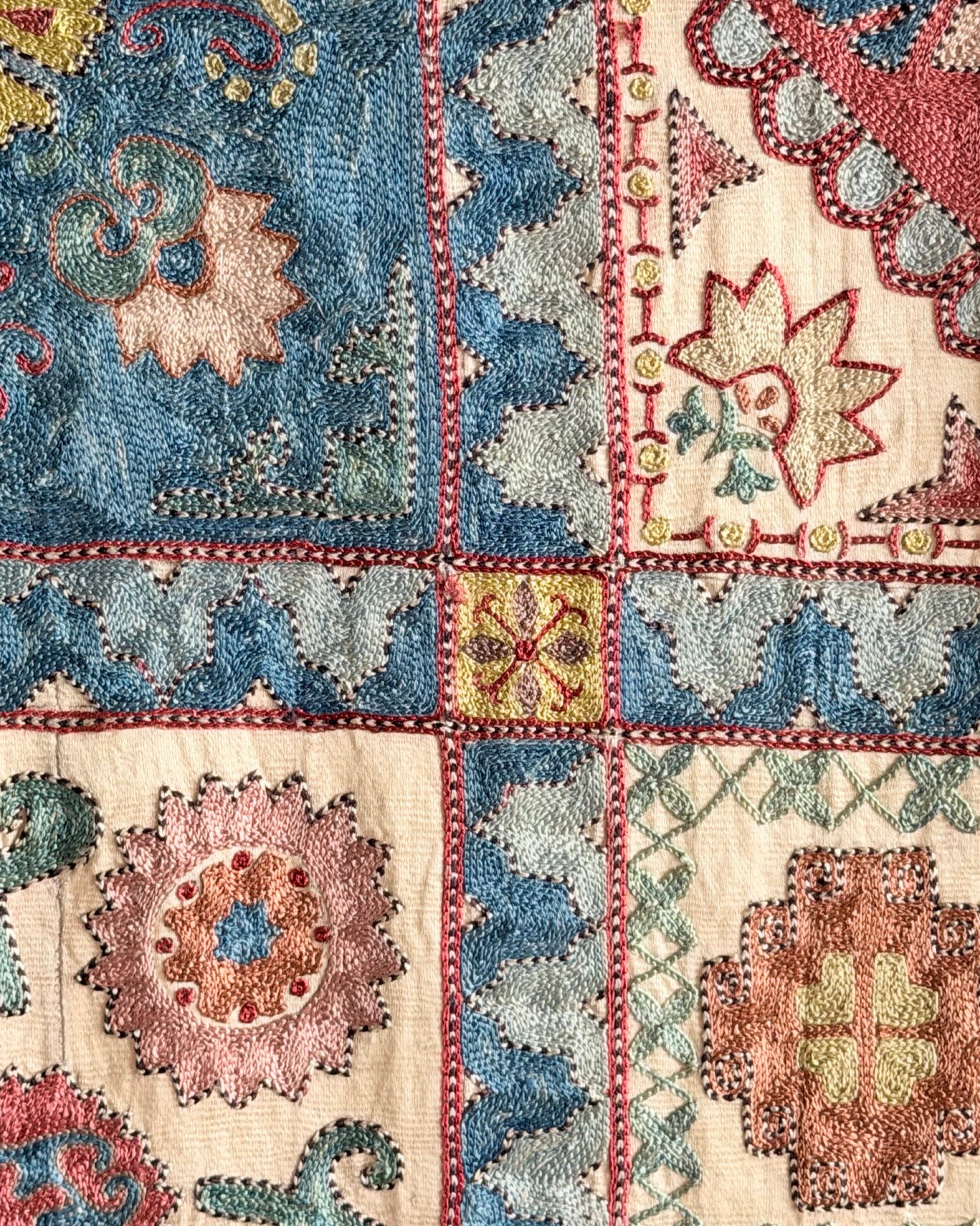 Hand Stitched Suzani (CSSU67826 | 64 x 98.5" ) Suzani Aziz Suzani 