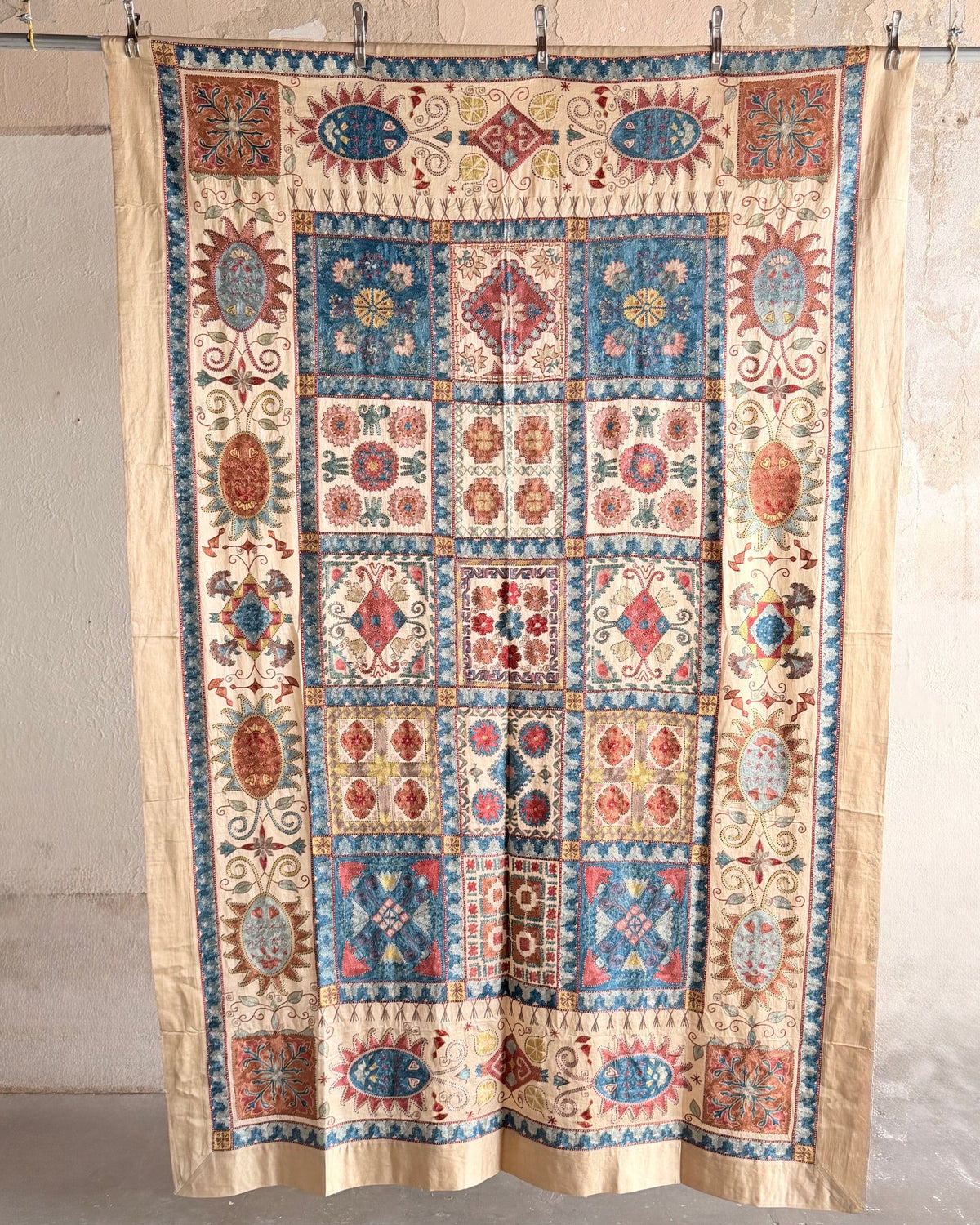 Hand Stitched Suzani (CSSU67826 | 64 x 98.5" ) Suzani Aziz Suzani 