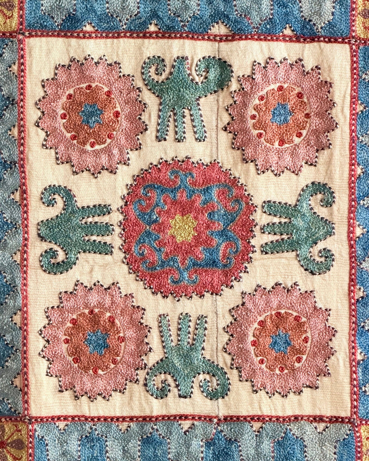 Hand Stitched Suzani (CSSU67826 | 64 x 98.5" ) Suzani Aziz Suzani 