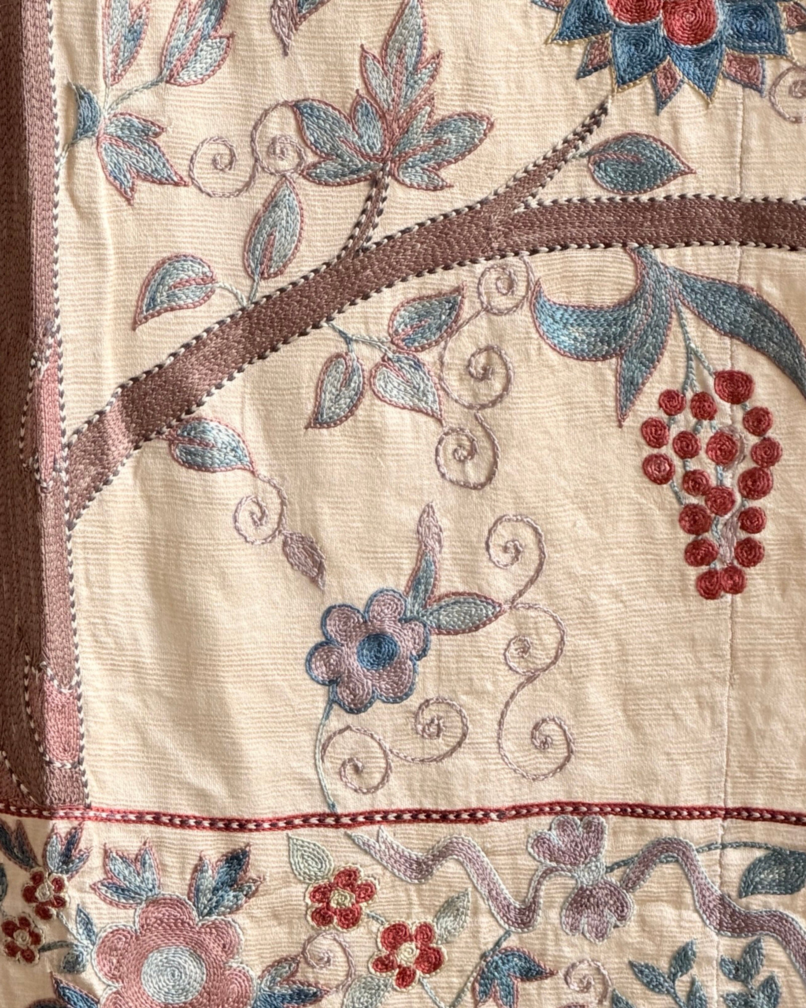 Hand Stitched Suzani (CSSU67926 | 67 x 99" ) Suzani Aziz Suzani 