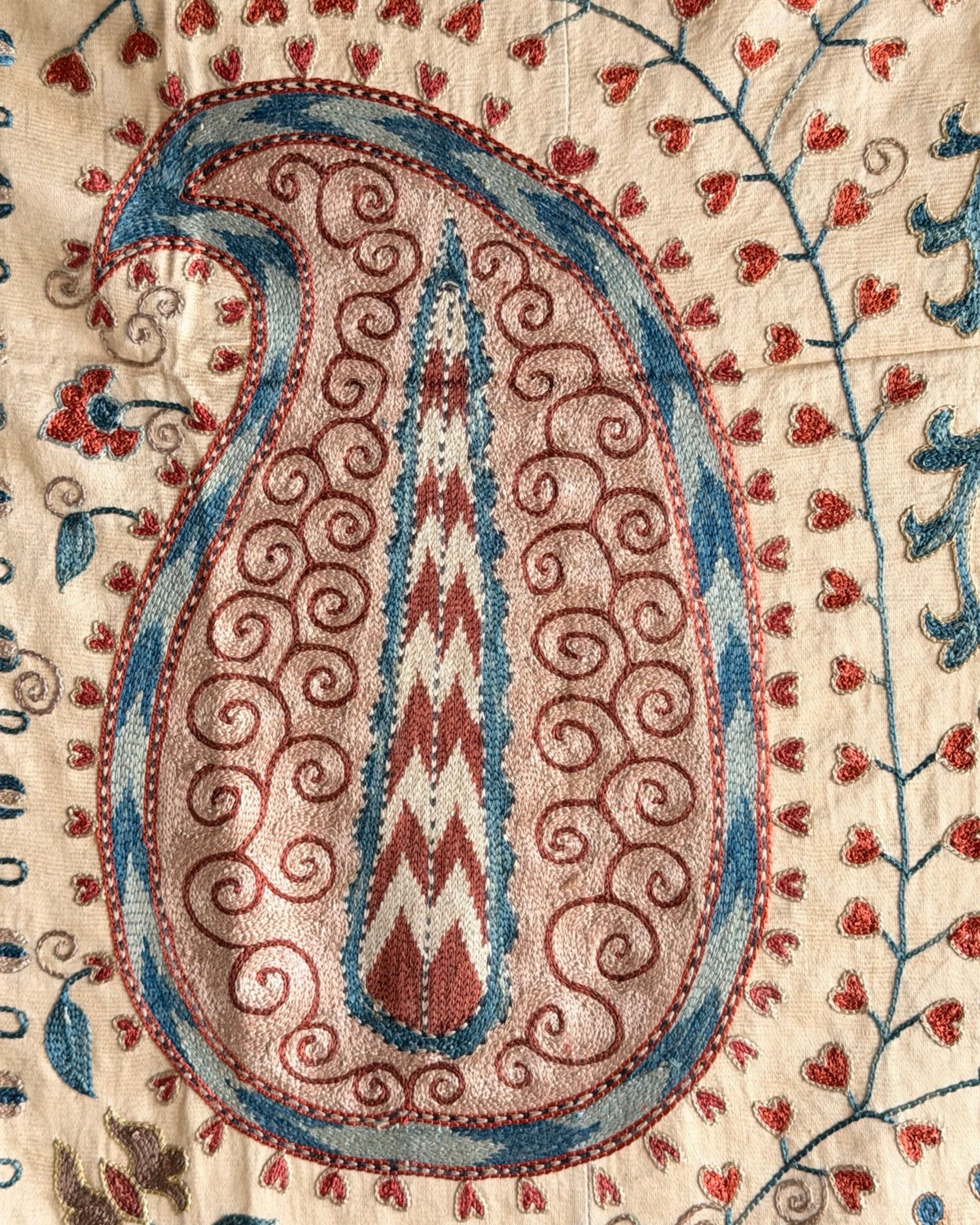 Hand Stitched Suzani (CSSU68626 | 62 x 78" ) Suzani Aziz Suzani 