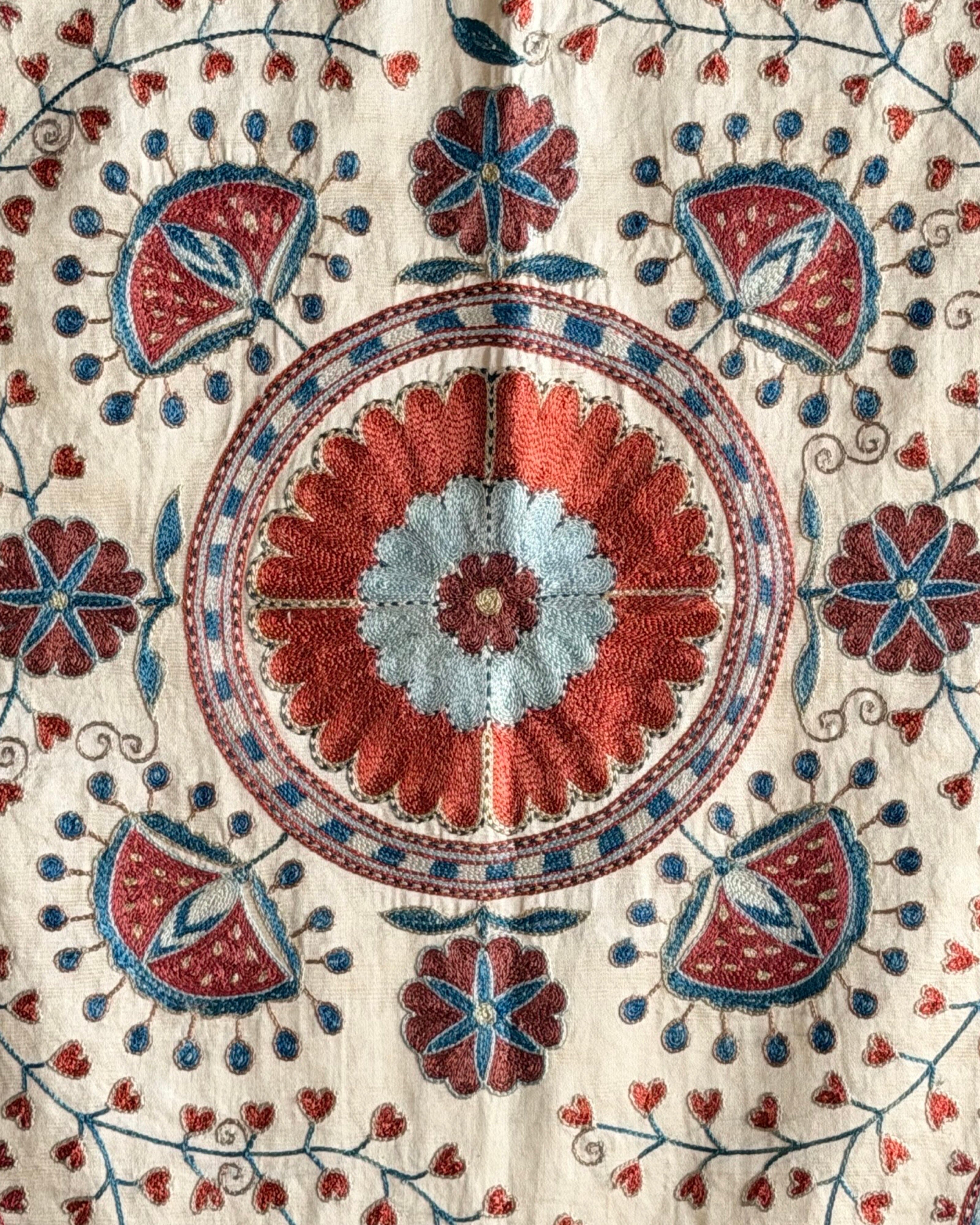 Hand Stitched Suzani (CSSU68626 | 62 x 78" ) Suzani Aziz Suzani 