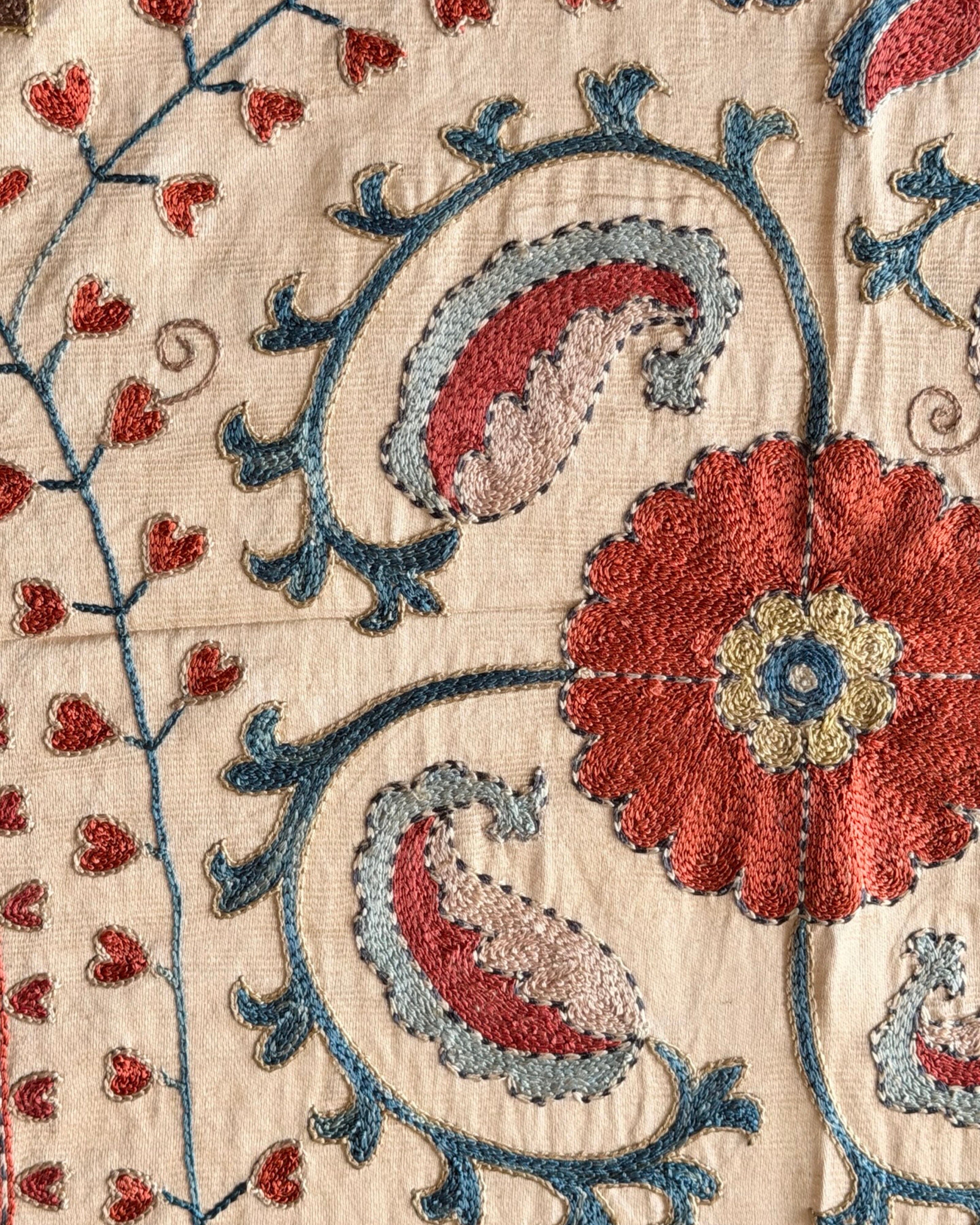 Hand Stitched Suzani (CSSU68626 | 62 x 78" ) Suzani Aziz Suzani 