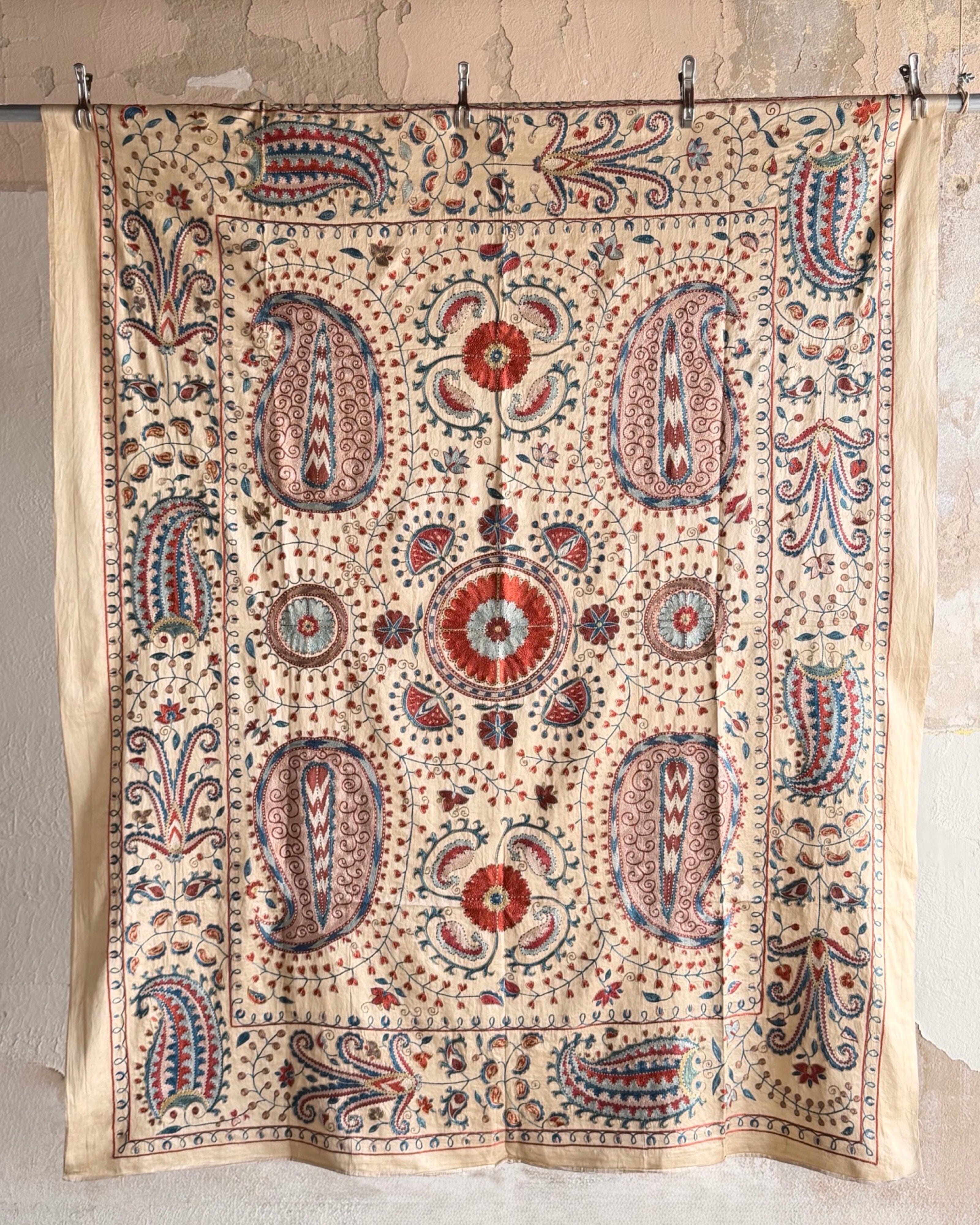 Hand Stitched Suzani (CSSU68626 | 62 x 78" ) Suzani Aziz Suzani 
