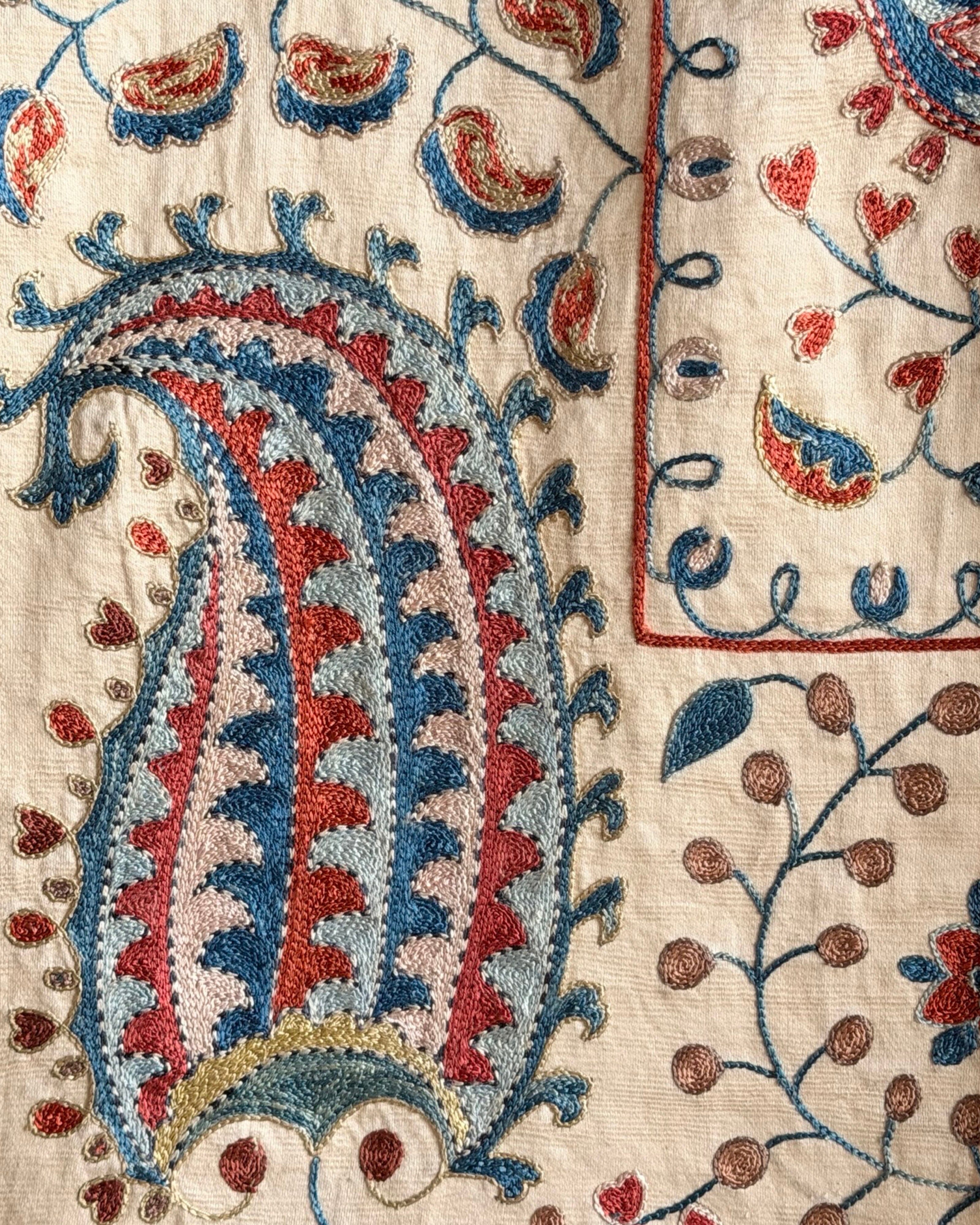 Hand Stitched Suzani (CSSU68626 | 62 x 78" ) Suzani Aziz Suzani 