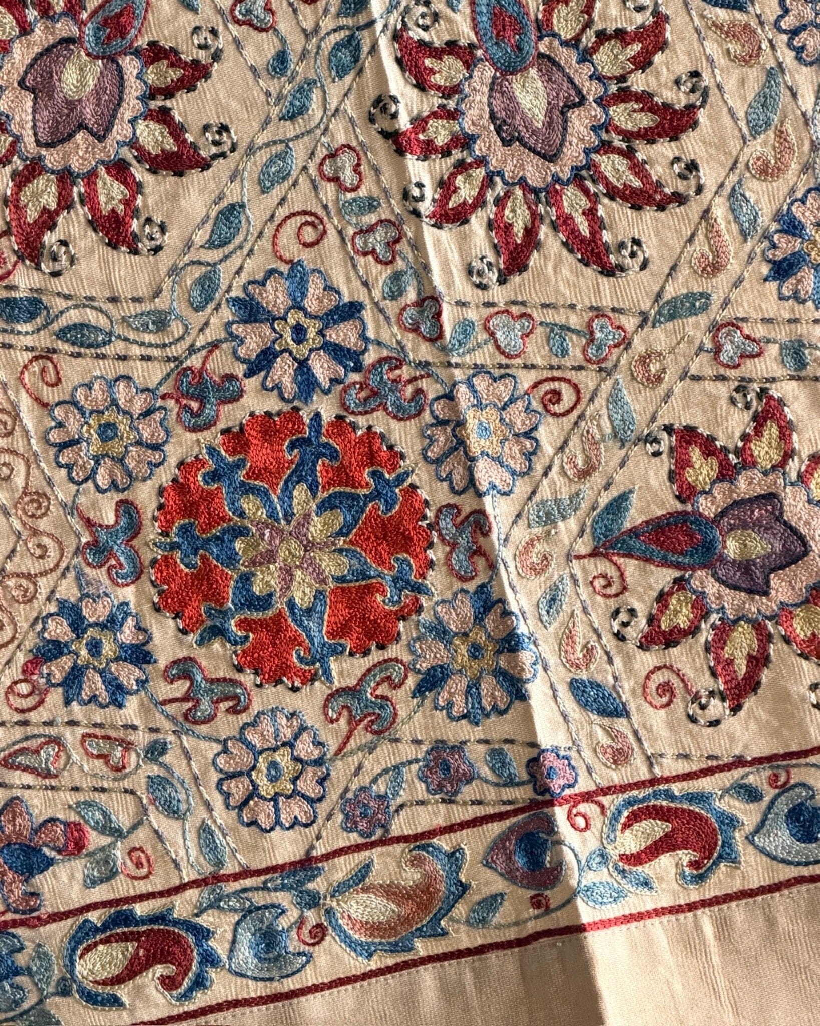 Hand Stitched Suzani (CSSU69126 | 44 x 61.5") Suzani Aziz Suzani 