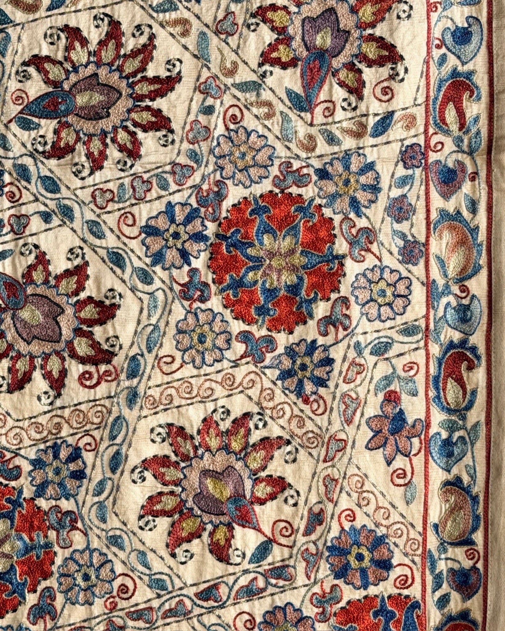 Hand Stitched Suzani (CSSU69126 | 44 x 61.5") Suzani Aziz Suzani 