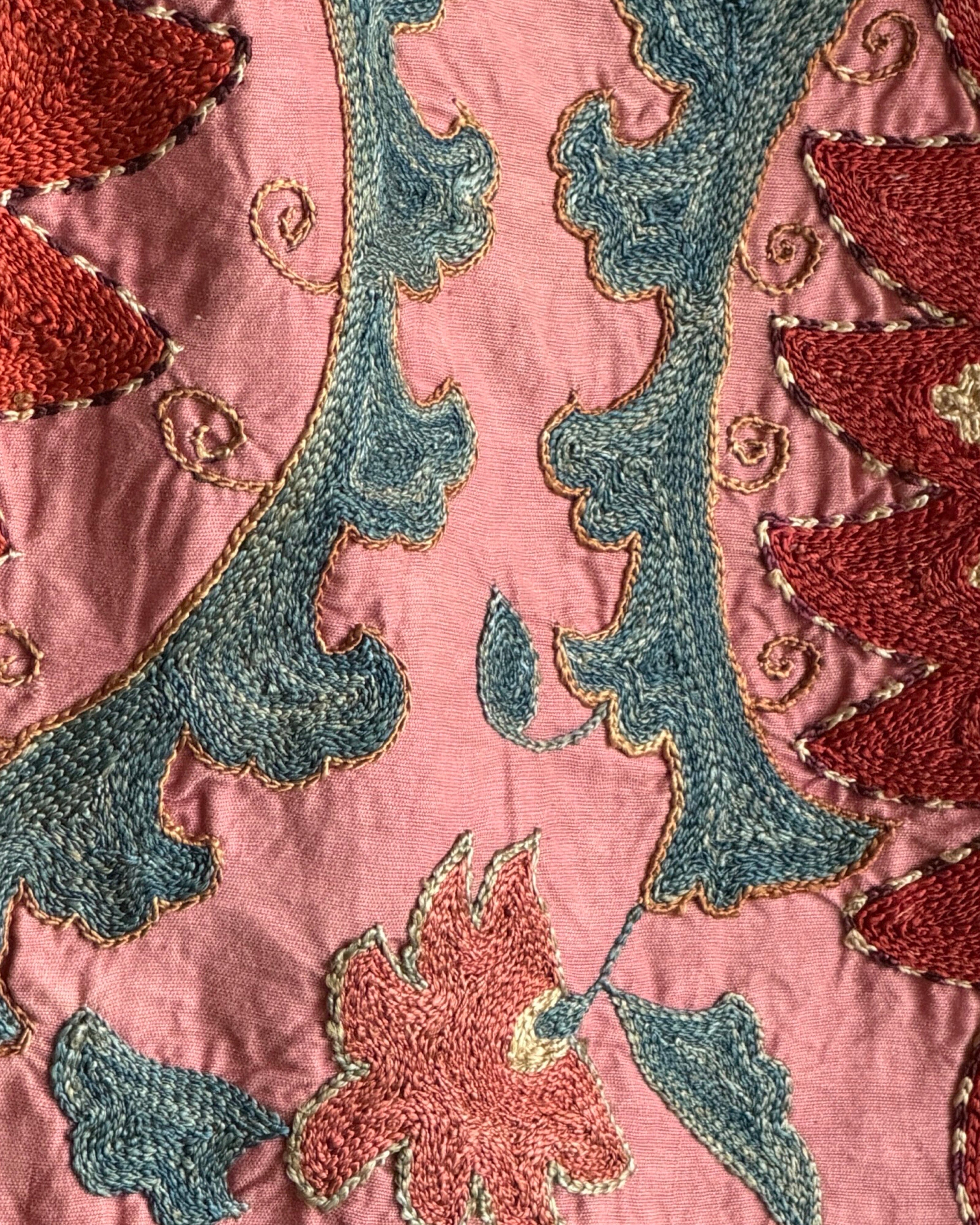 Hand Stitched Suzani from Uzbekistan (#1986 | 73 1/2 x 96") Antique Textile Bukhara to Cape Town 