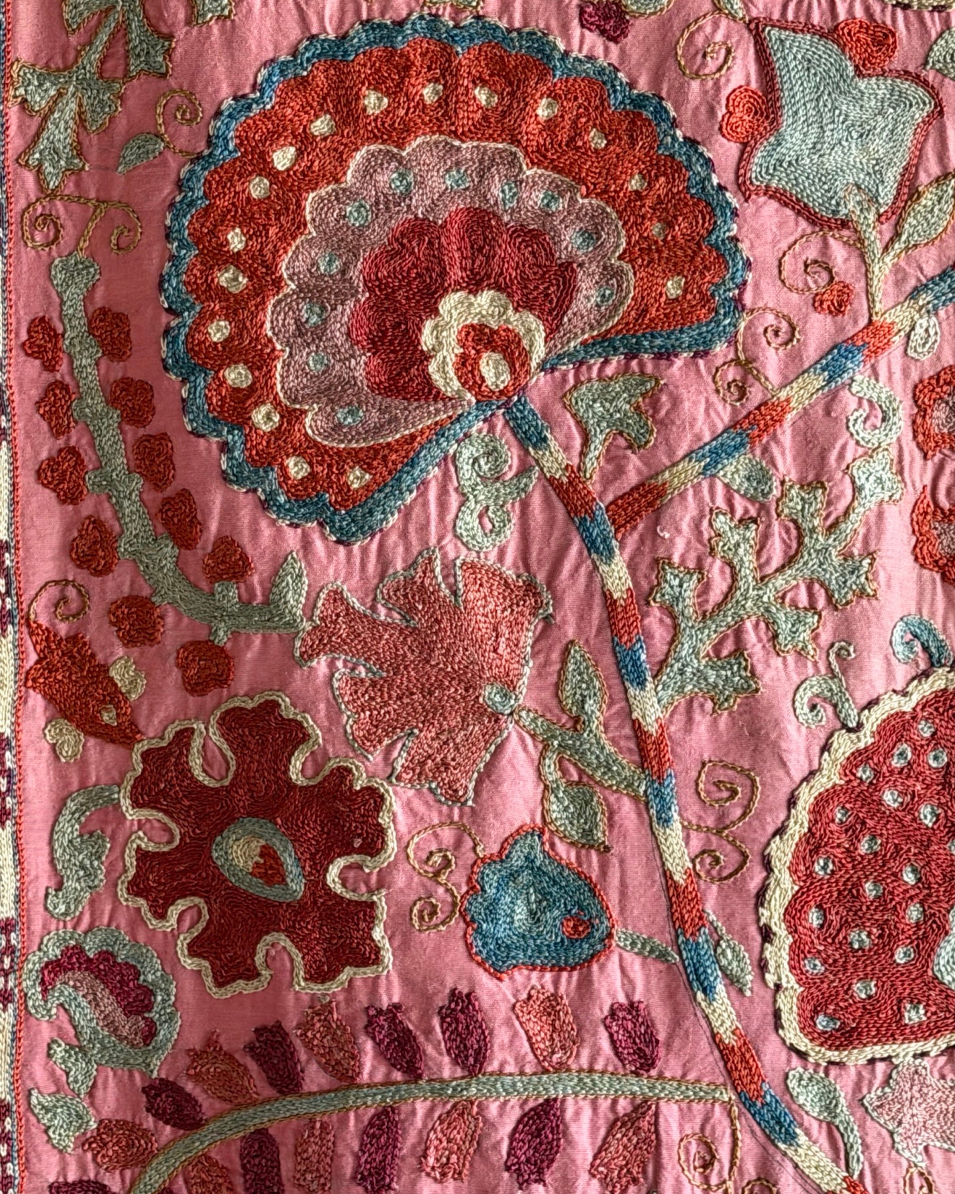 Hand Stitched Suzani from Uzbekistan (#1986 | 73 1/2 x 96") Antique Textile Bukhara to Cape Town 