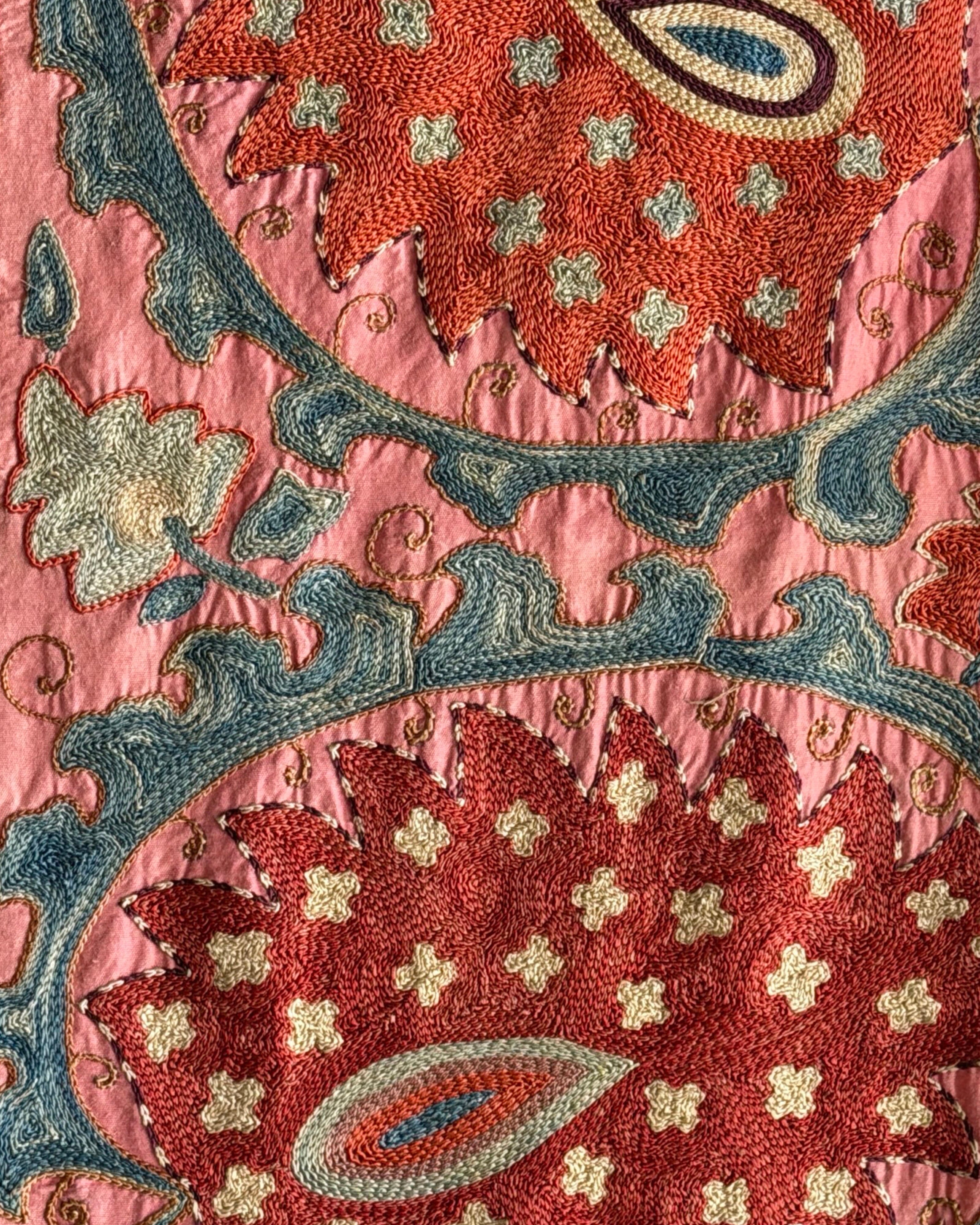 Hand Stitched Suzani from Uzbekistan (#1986 | 73 1/2 x 96") Antique Textile Bukhara to Cape Town 