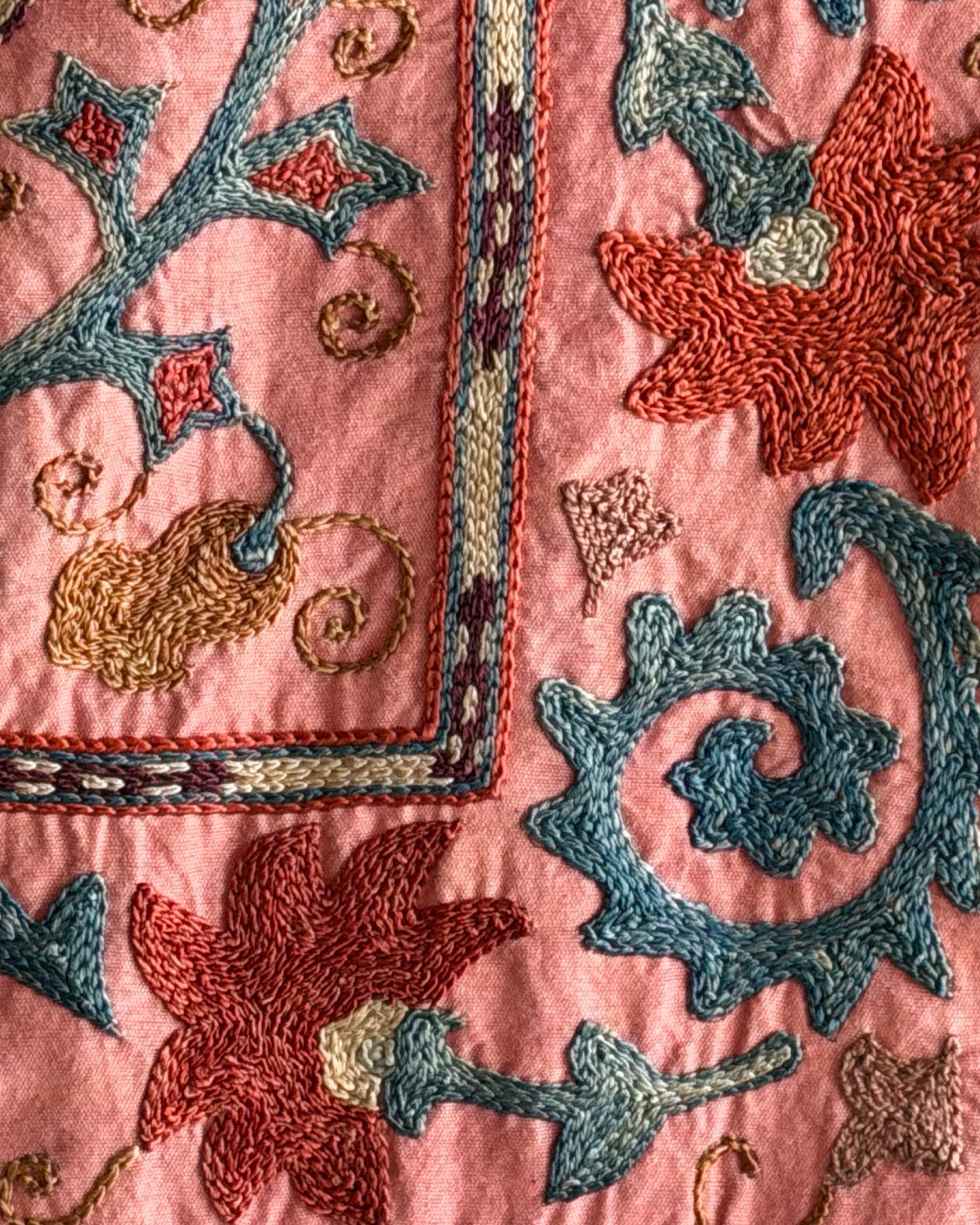 Hand Stitched Suzani from Uzbekistan (#1986 | 73 1/2 x 96") Antique Textile Bukhara to Cape Town 