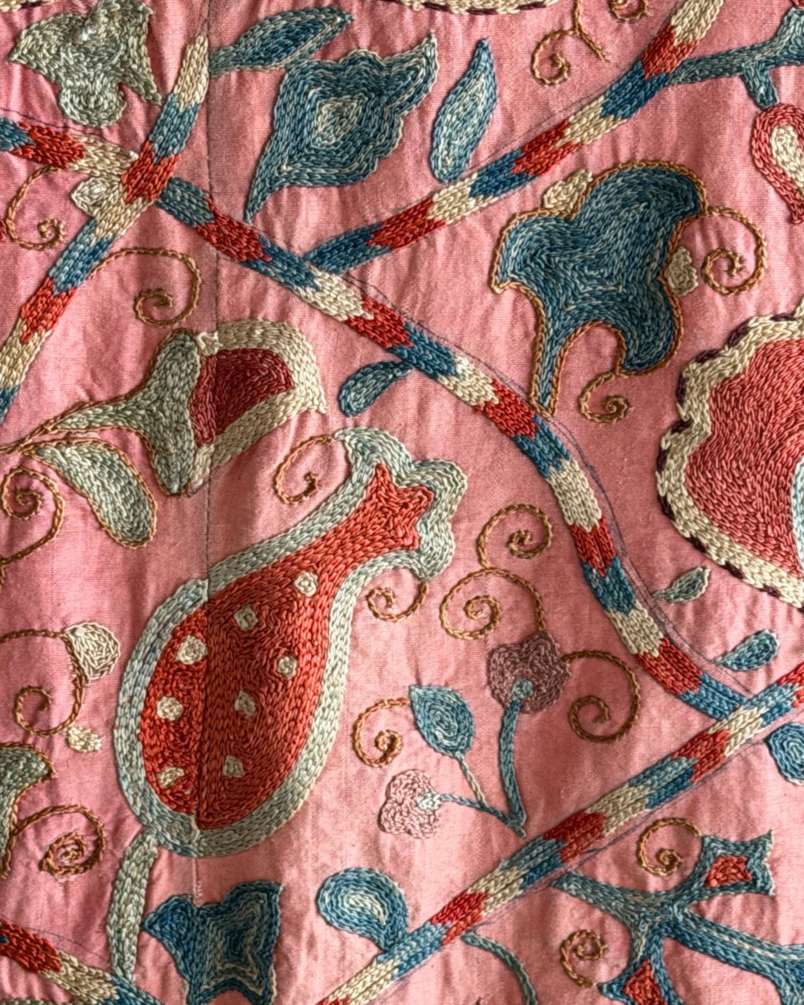 Hand Stitched Suzani from Uzbekistan (#1986 | 73 1/2 x 96") Antique Textile Bukhara to Cape Town 