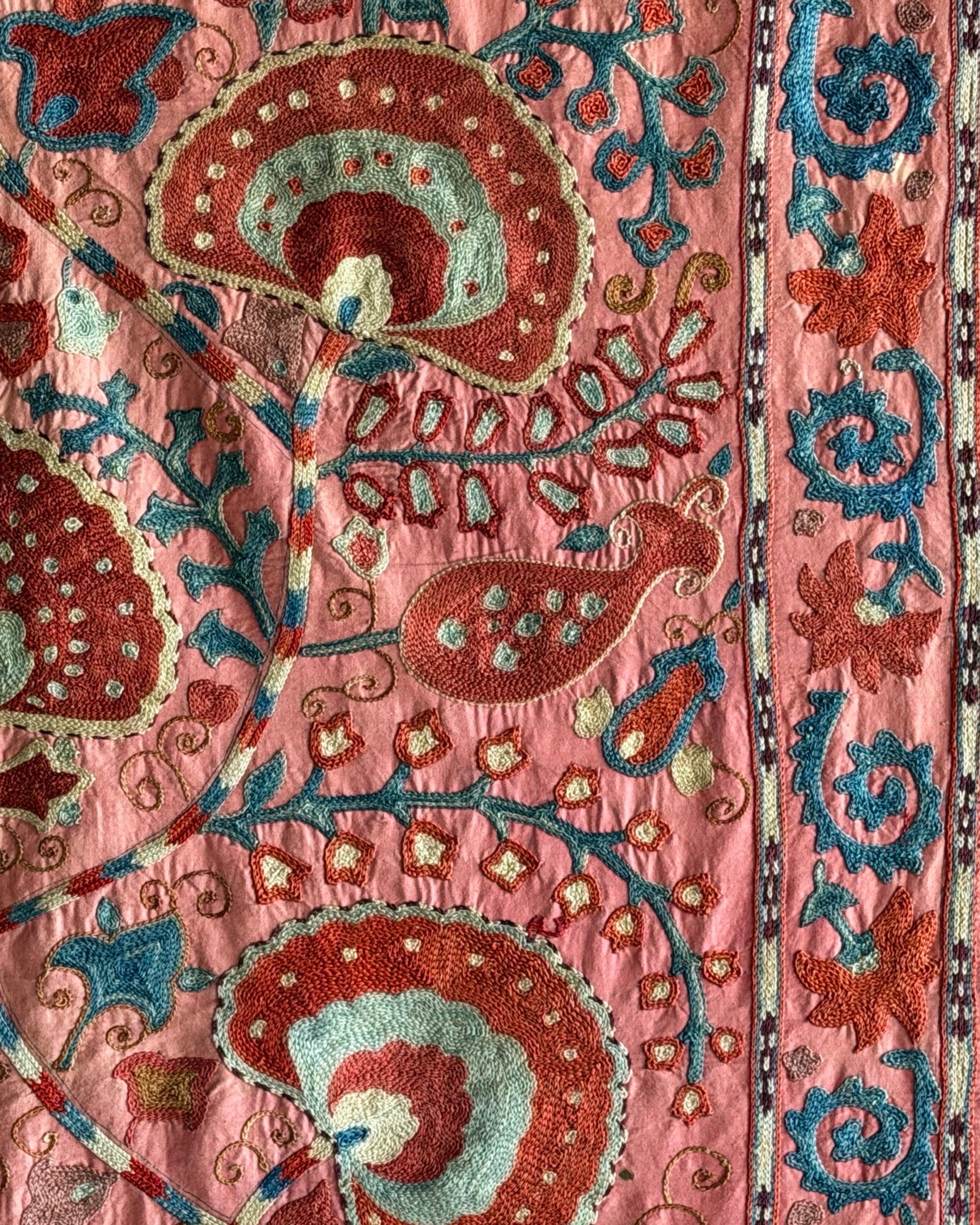 Hand Stitched Suzani from Uzbekistan (#1986 | 73 1/2 x 96") Antique Textile Bukhara to Cape Town 