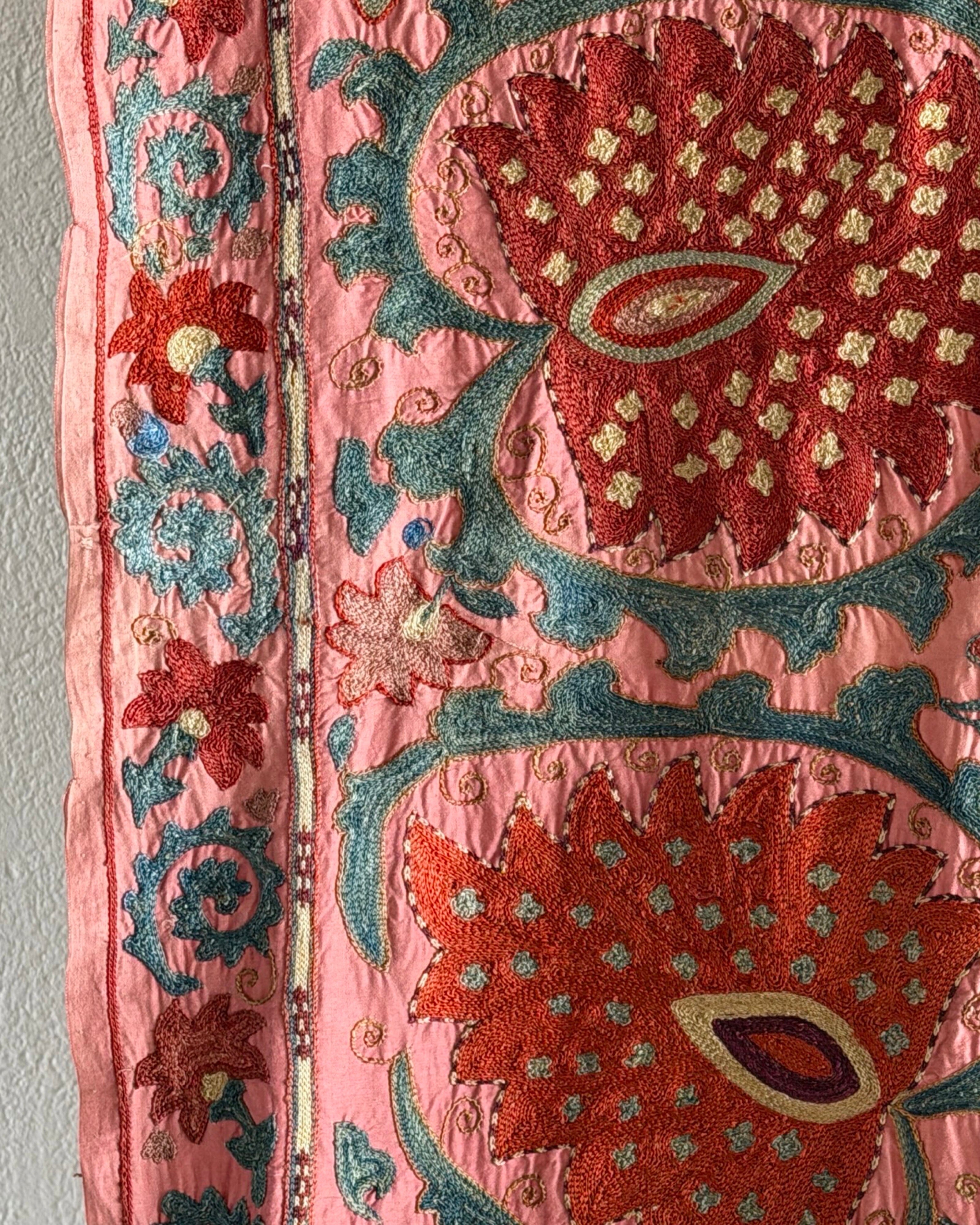 Hand Stitched Suzani from Uzbekistan (#1986 | 73 1/2 x 96") Antique Textile Bukhara to Cape Town 