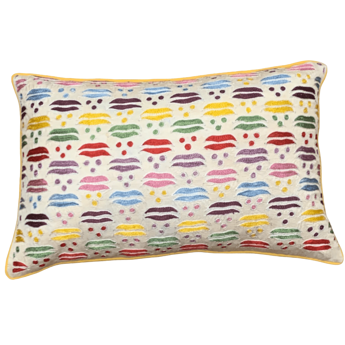 Hand Stitched Suzani Pillow (#SU501124 | 14 3/4 x 23 1/4") Pillow B. Viz Design 