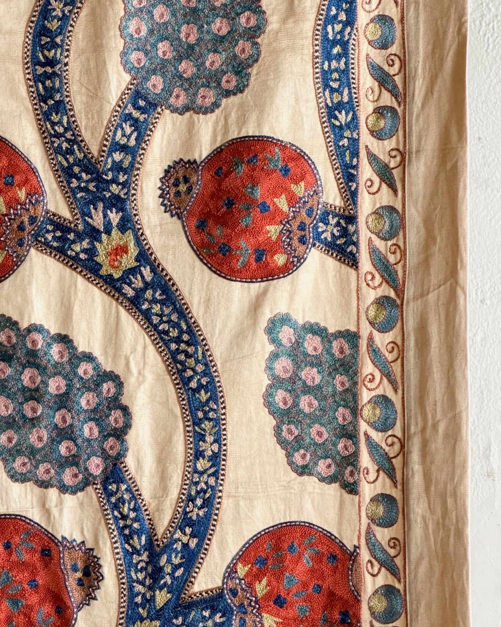 Hand Stitched Suzani Runner (CSSU64226 | 25 x 82" ) Suzani Aziz Suzani 