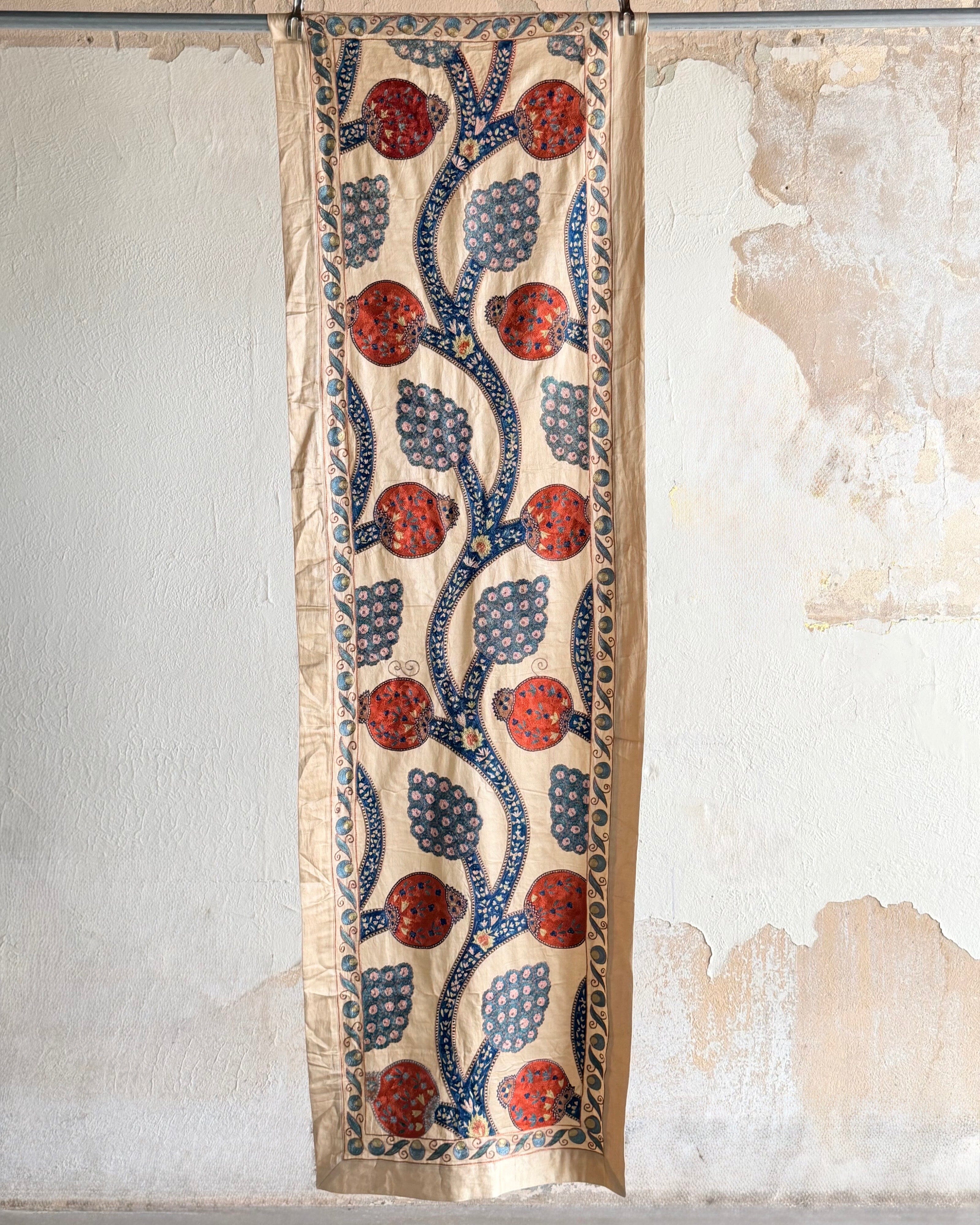 Hand Stitched Suzani Runner (CSSU64226 | 25 x 82" ) Suzani Aziz Suzani 
