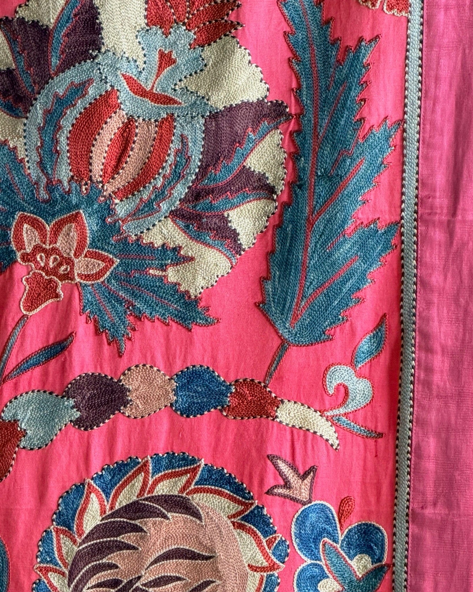 Hand Stitched Suzani Runner (CSSU64326 | 23.5 x 80" ) Suzani Aziz Suzani 