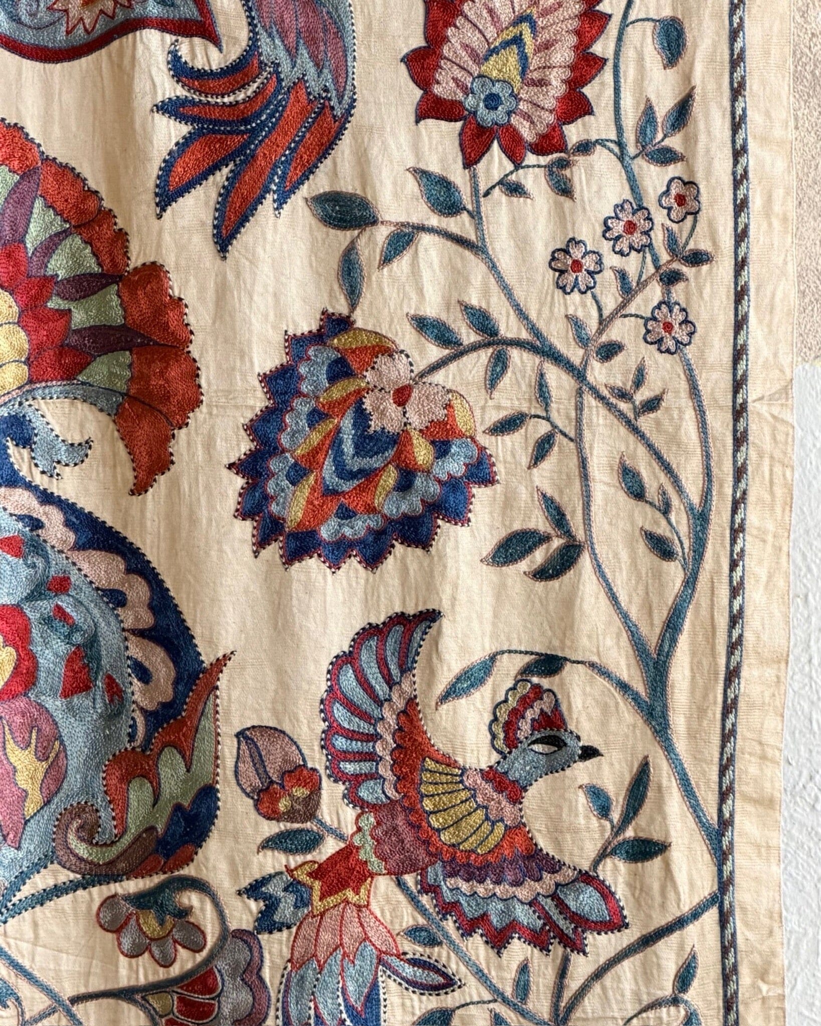 Hand Stitched Suzani Runner (CSSU64626 | 20 x 84" ) Suzani Aziz Suzani 