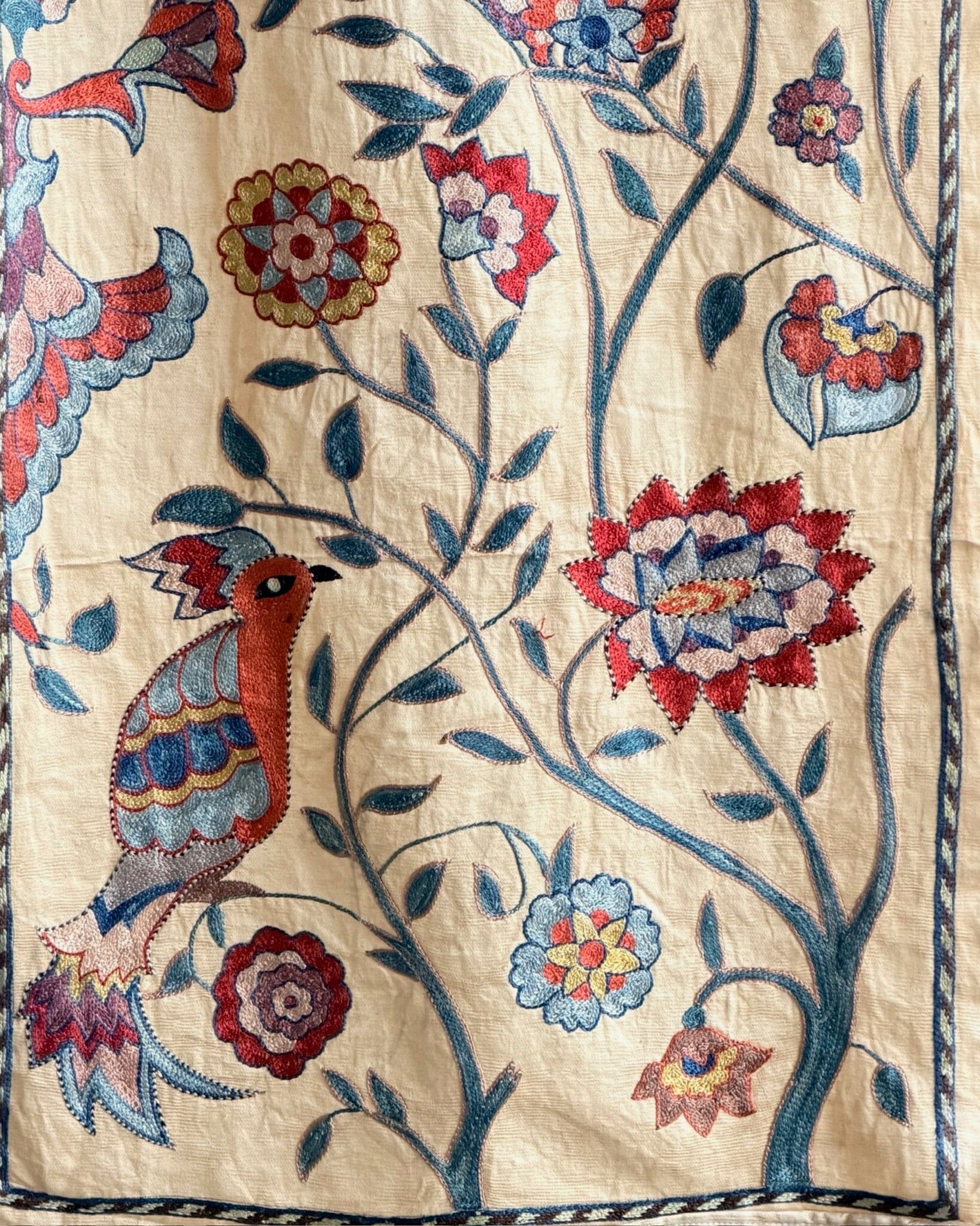 Hand Stitched Suzani Runner (CSSU64626 | 20 x 84" ) Suzani Aziz Suzani 