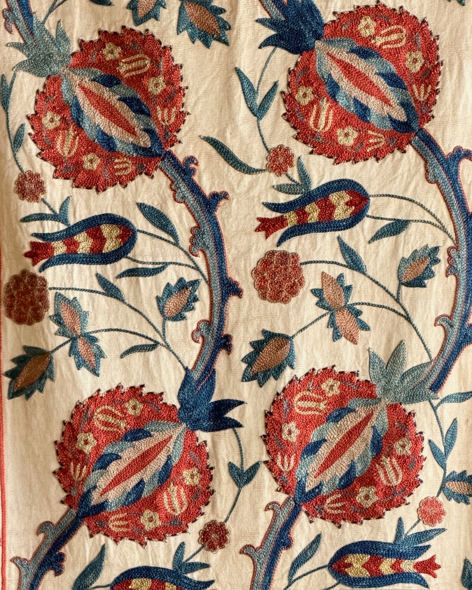 Hand Stitched Suzani Runner (CSSU64726 | 23 x 84") Suzani Aziz Suzani 