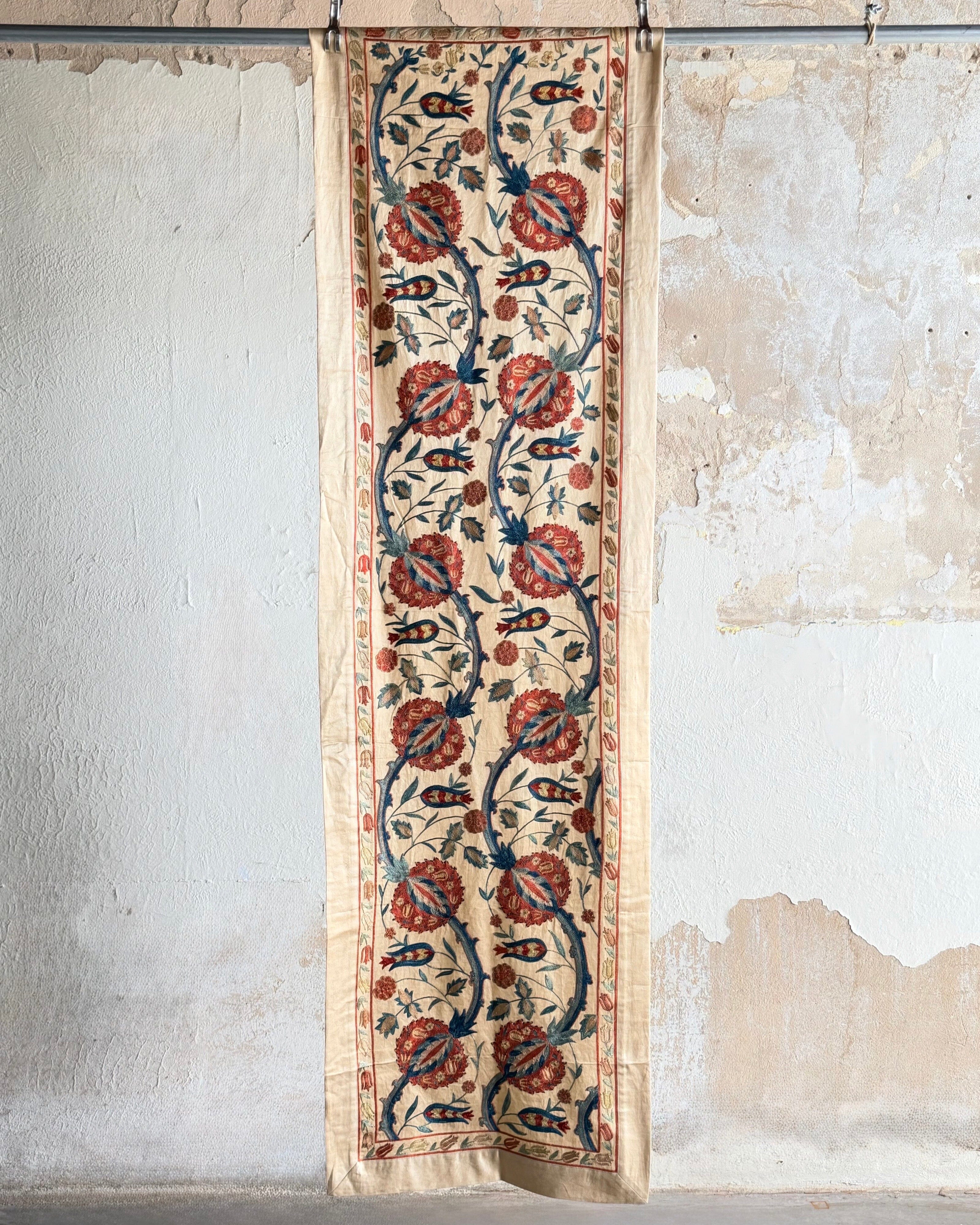 Hand Stitched Suzani Runner (CSSU64726 | 23 x 84") Suzani Aziz Suzani 