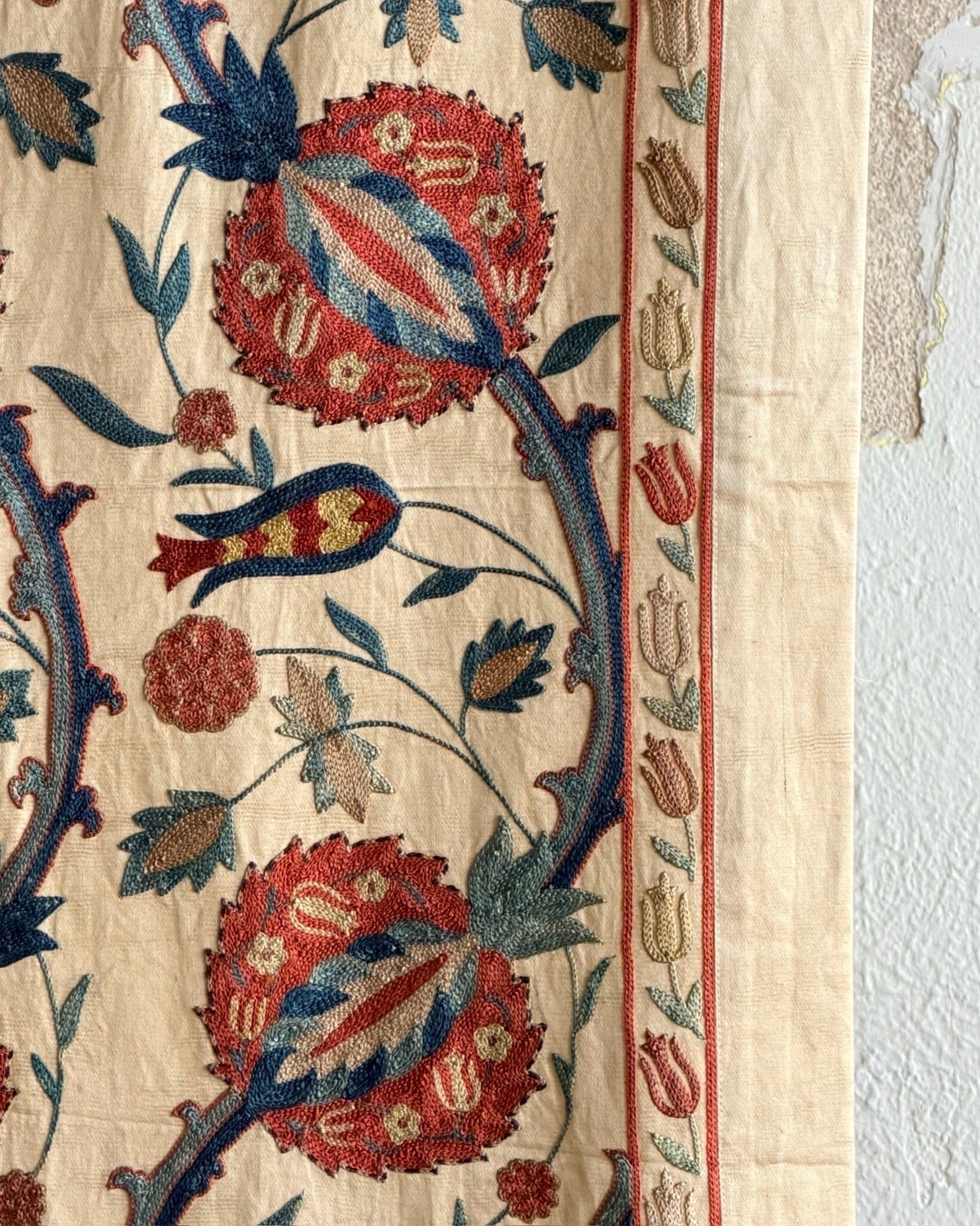 Hand Stitched Suzani Runner (CSSU64726 | 23 x 84") Suzani Aziz Suzani 