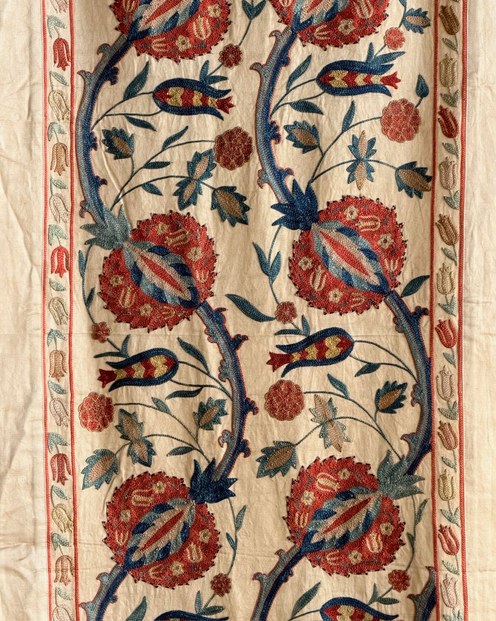 Hand Stitched Suzani Runner (CSSU64726 | 23 x 84") Suzani Aziz Suzani 