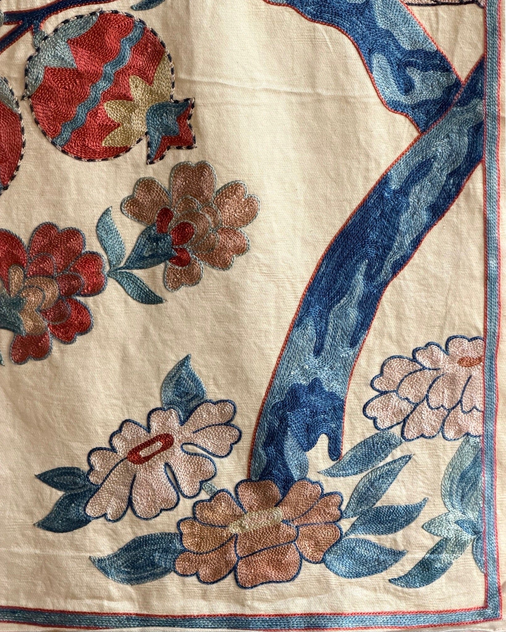 Hand Stitched Suzani Runner (CSSU64926 | 21.5 x 87" ) Suzani Aziz Suzani 