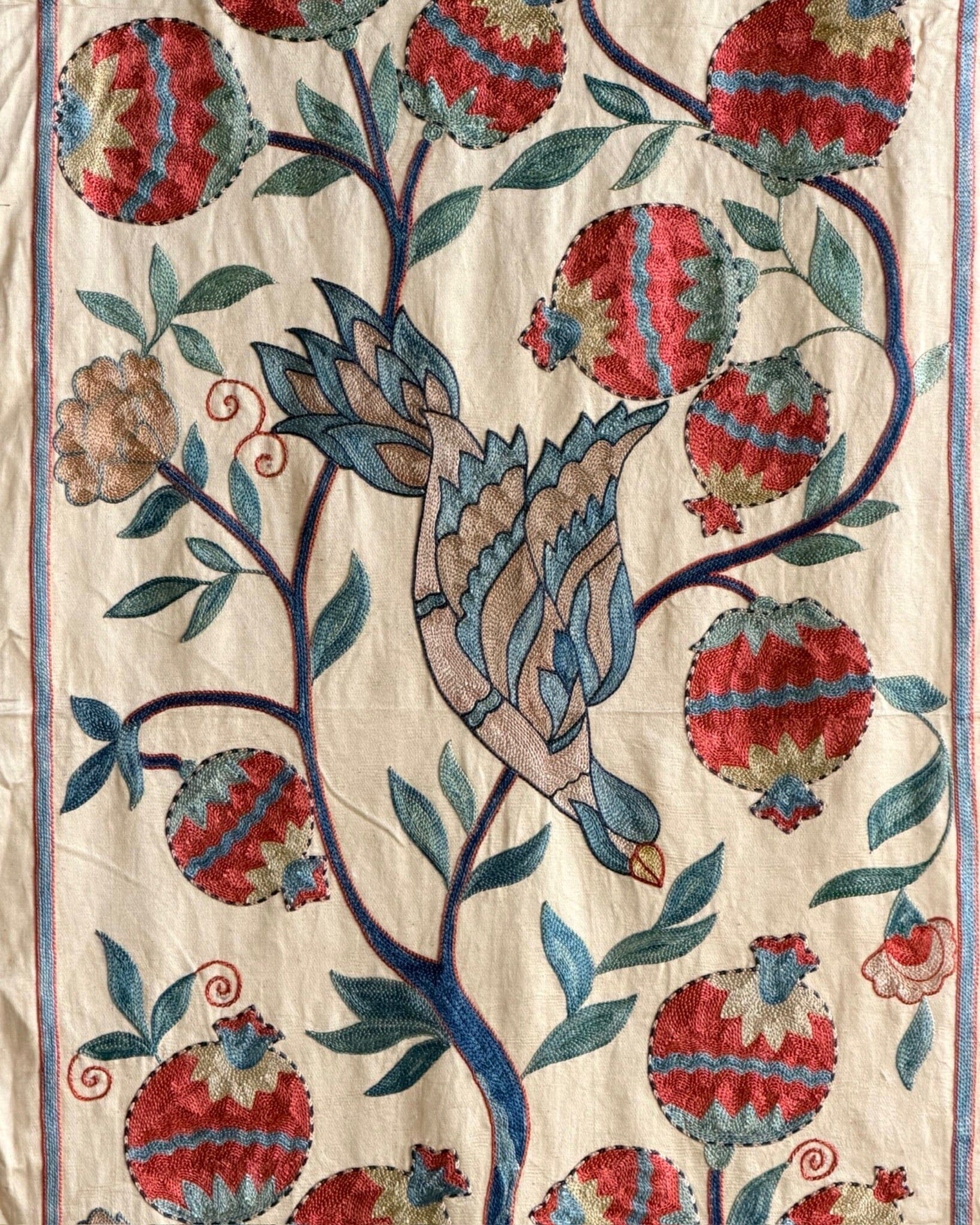 Hand Stitched Suzani Runner (CSSU64926 | 21.5 x 87" ) Suzani Aziz Suzani 