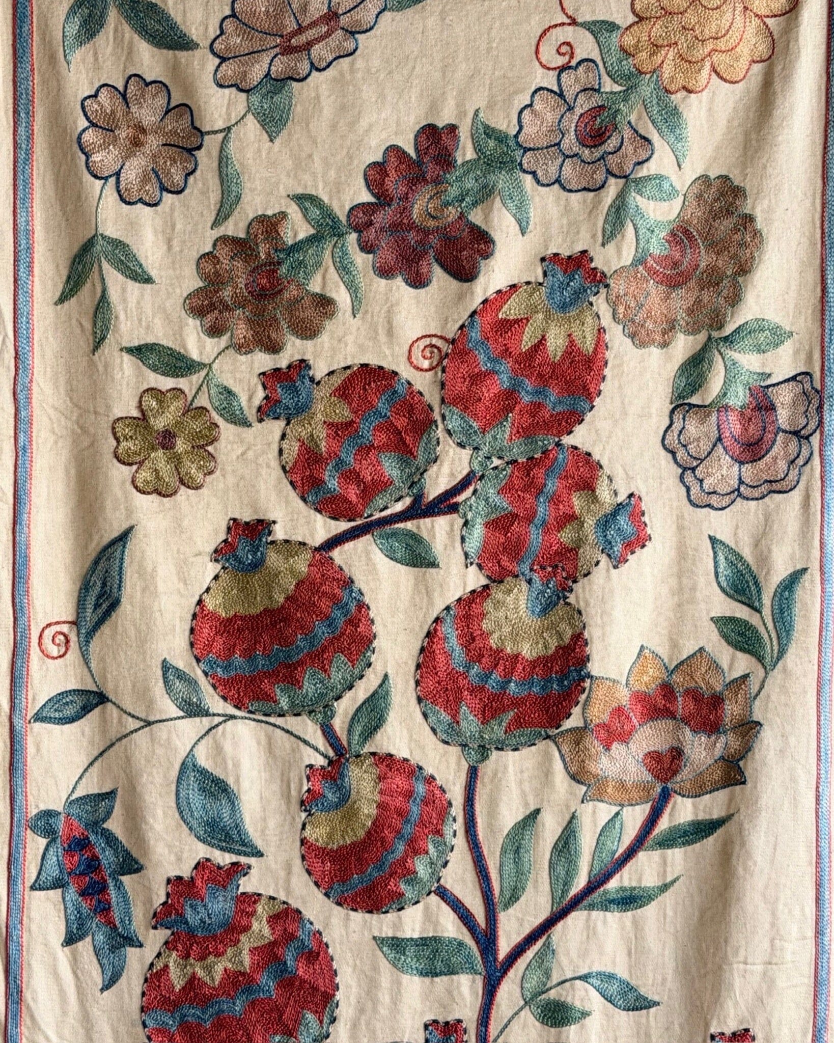 Hand Stitched Suzani Runner (CSSU64926 | 21.5 x 87" ) Suzani Aziz Suzani 