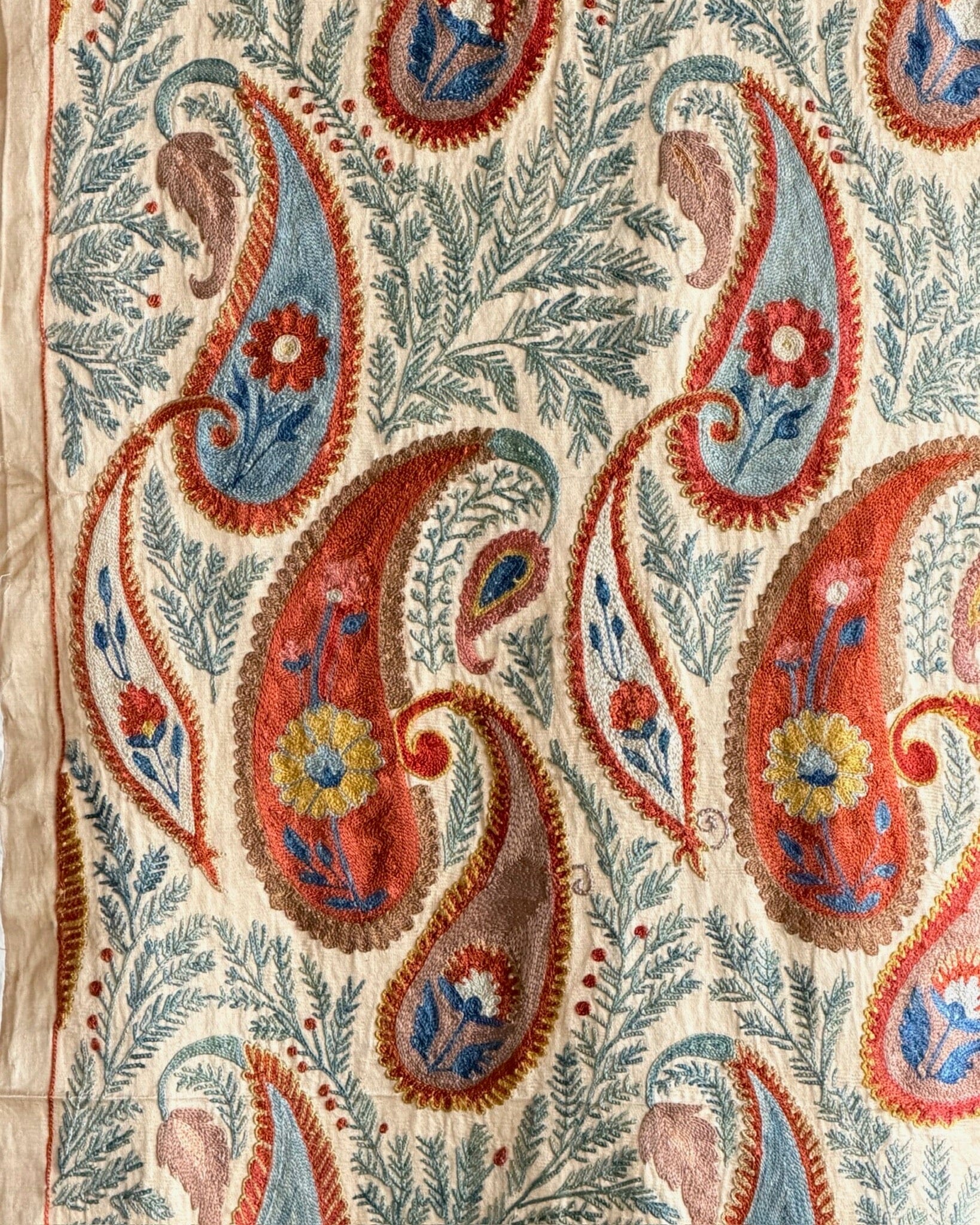 Hand Stitched Suzani Runner (CSSU65026 | 20.5 x 75.5") Suzani Aziz Suzani 