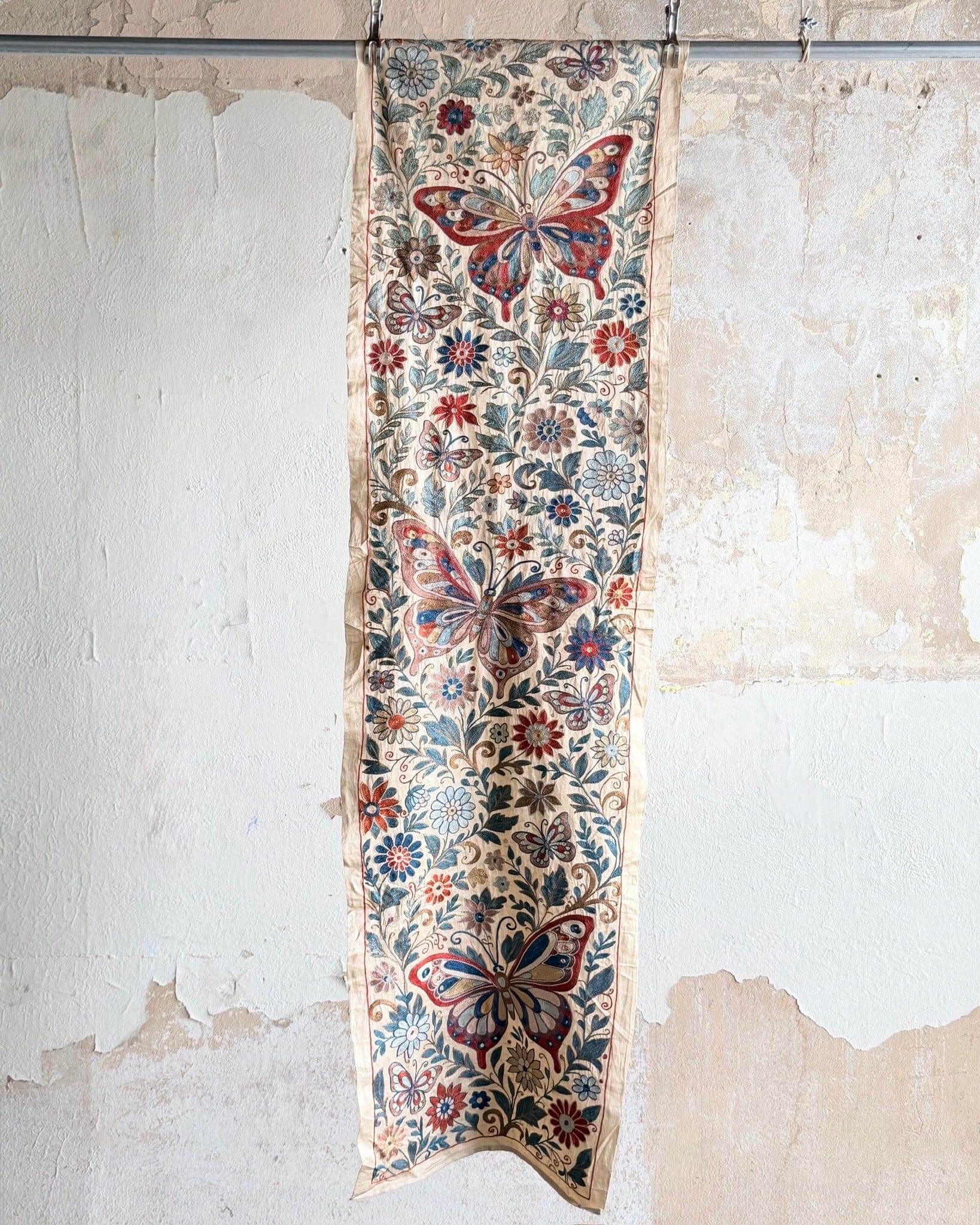 Hand Stitched Suzani Runner (CSSU65126 | 20.5 x 74") Suzani Aziz Suzani 