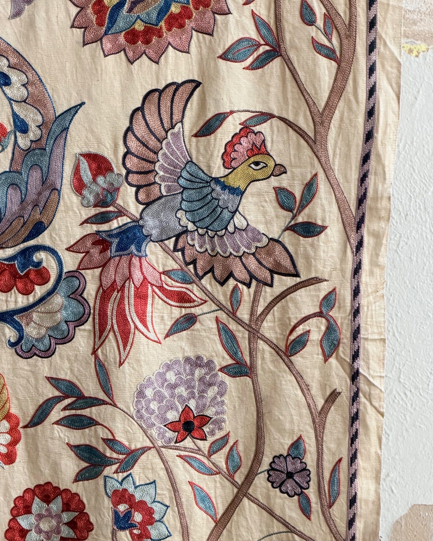 Hand Stitched Suzani Runner (CSSU65326 | 21 x 84" ) Suzani Aziz Suzani 