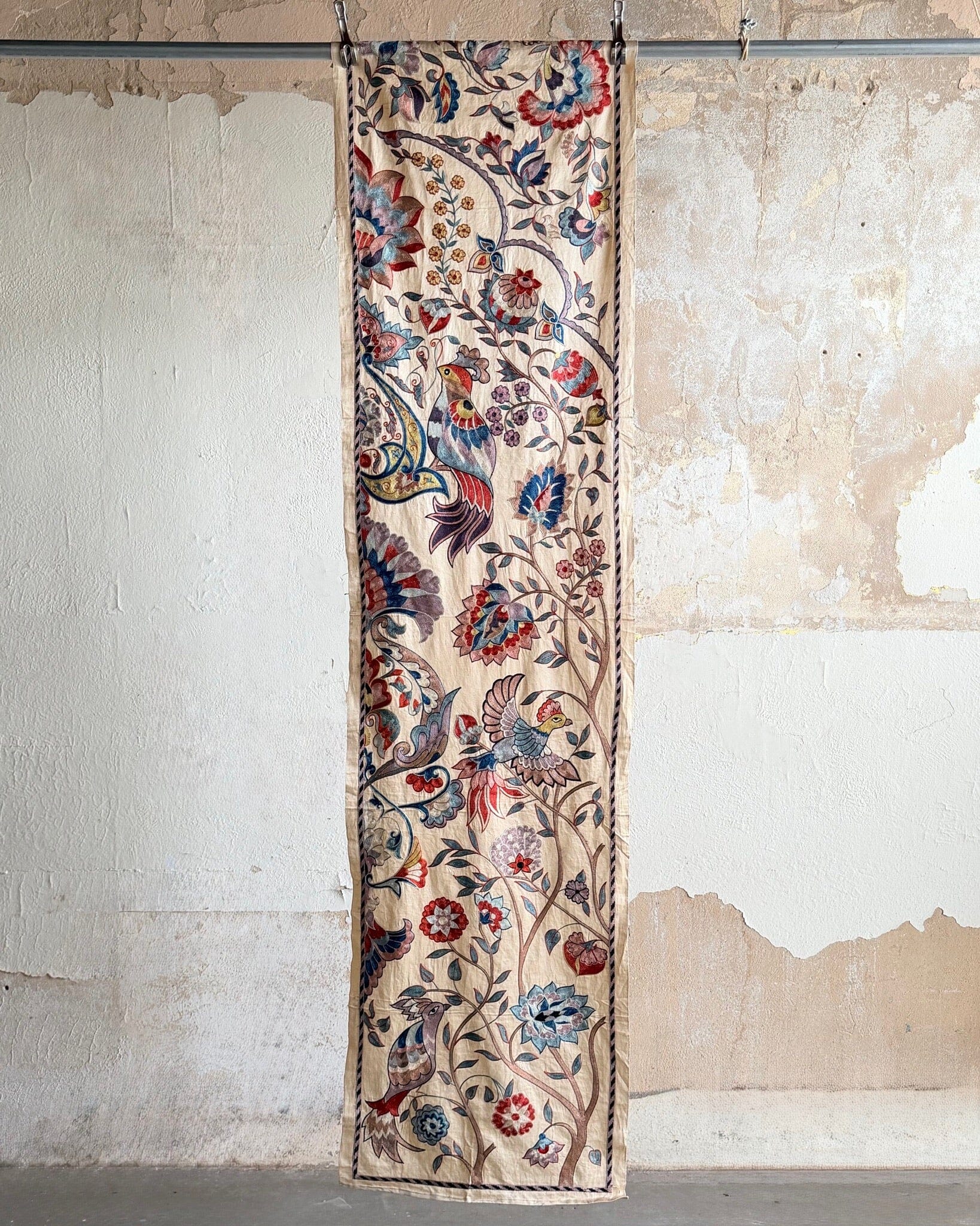 Hand Stitched Suzani Runner (CSSU65326 | 21 x 84" ) Suzani Aziz Suzani 