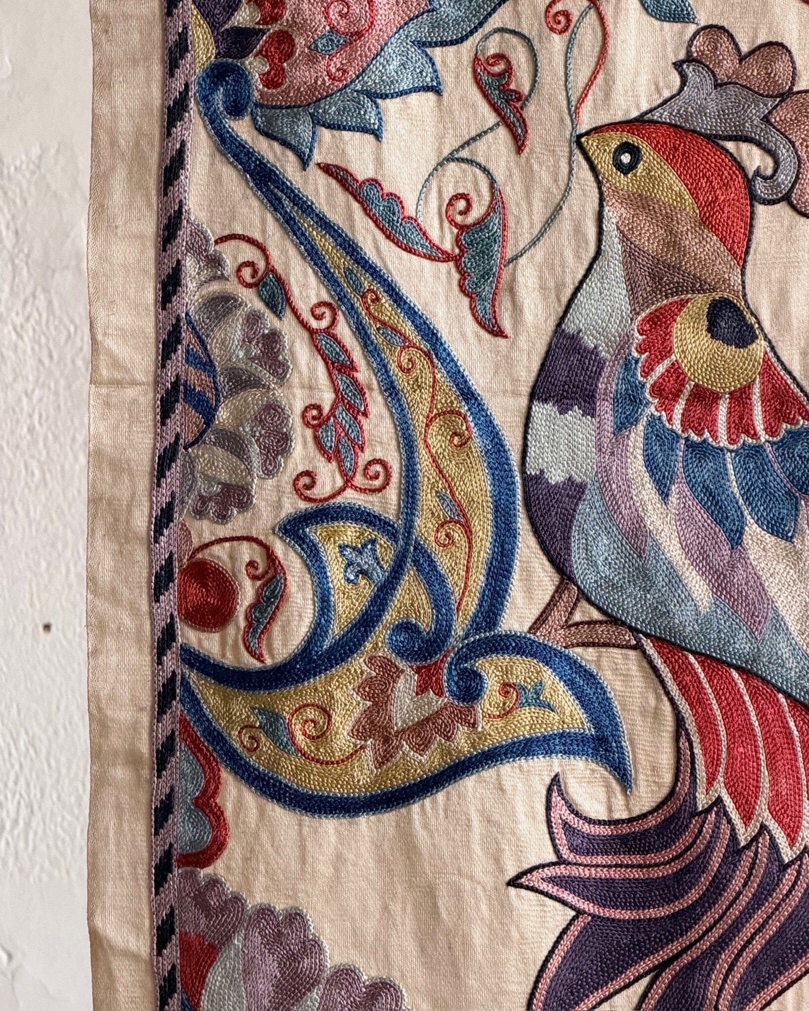 Hand Stitched Suzani Runner (CSSU65326 | 21 x 84" ) Suzani Aziz Suzani 