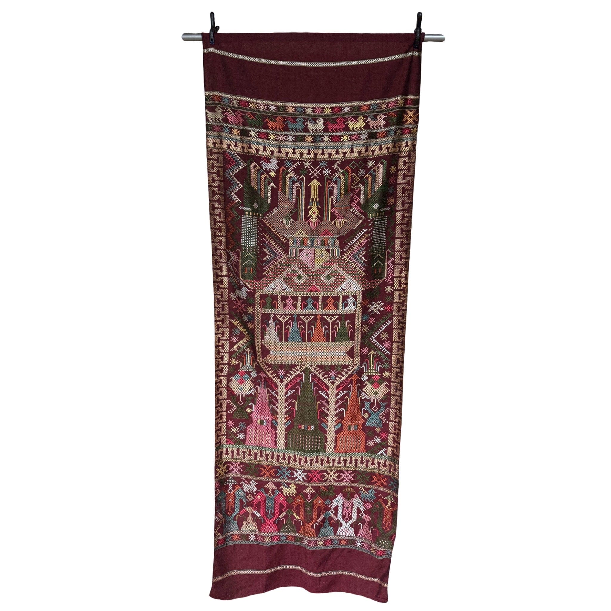 Hand Woven Tapestry from Southeast Asia Tapestry ClayCut Laos B 