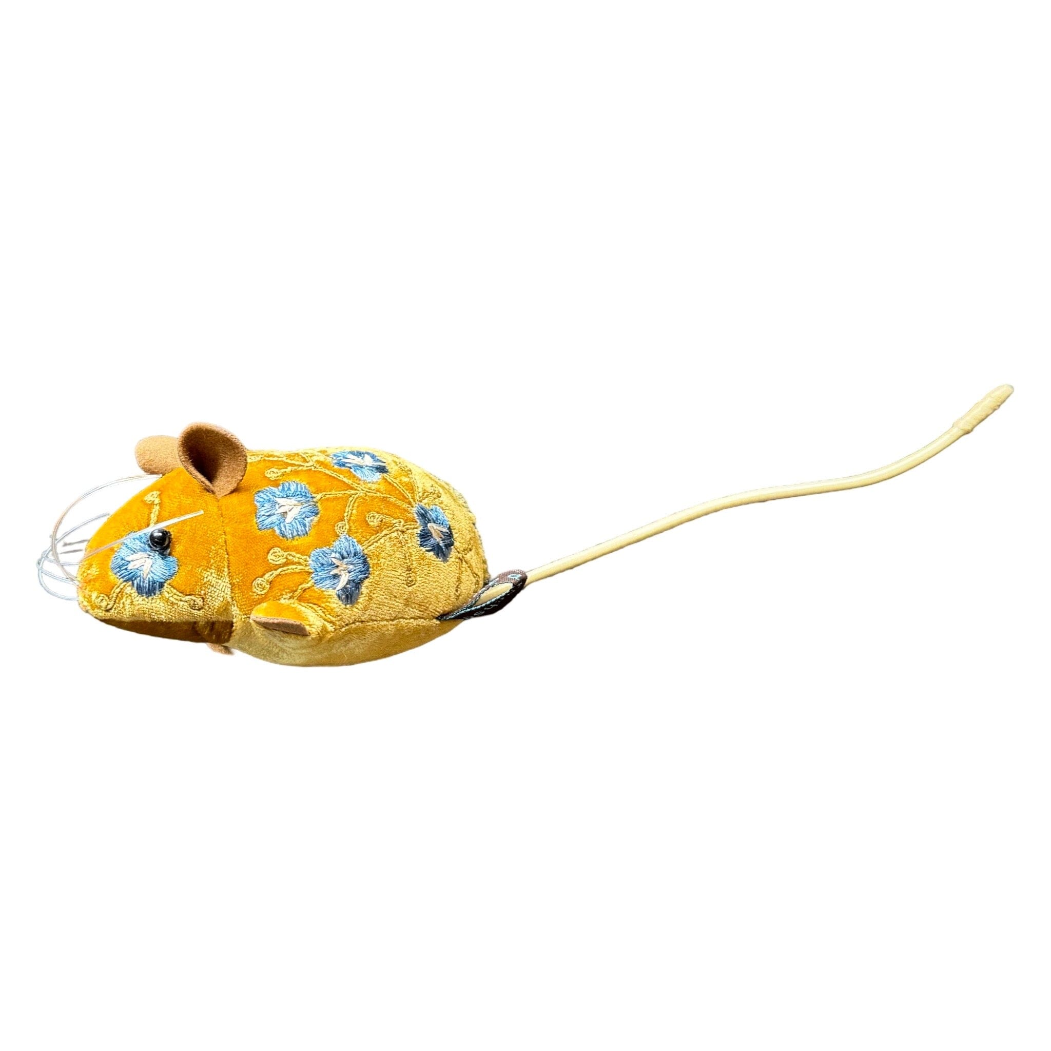 Handmade Embroidered Silk Velvet Mouse Objet d'Art Anke Drechsel MISHA Antique Gold 