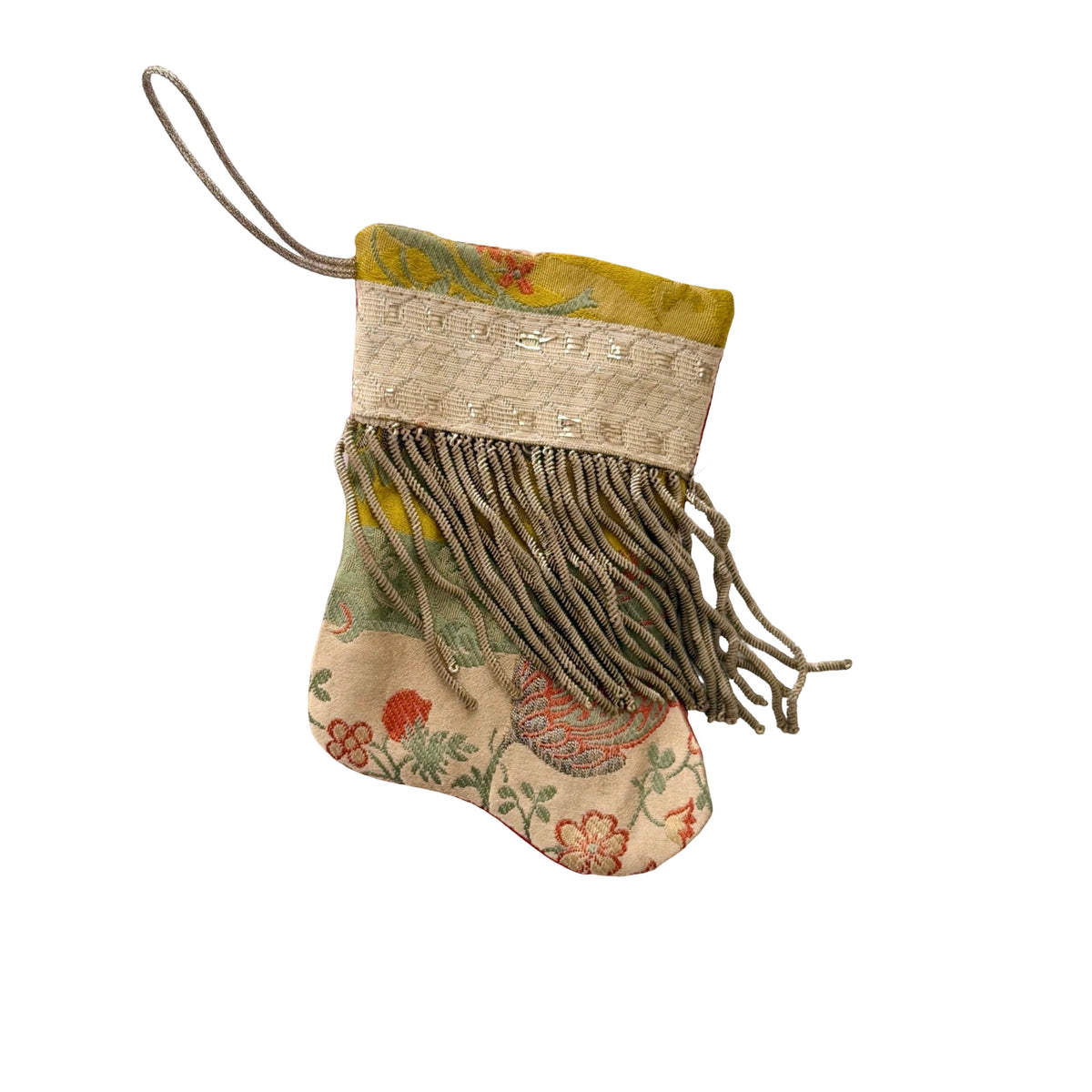 Handmade Mini Stocking from Antique and Vintage Textiles 2618 Ornament B. Viz Design B 