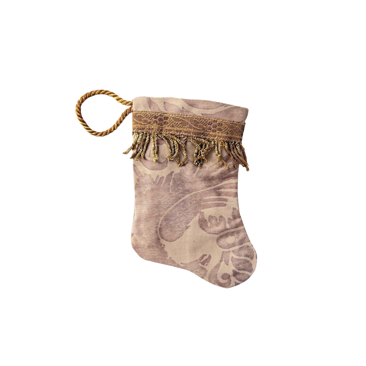 Handmade Mini Stocking from Antique and Vintage Textiles 2626 Ornament B. Viz Design A 